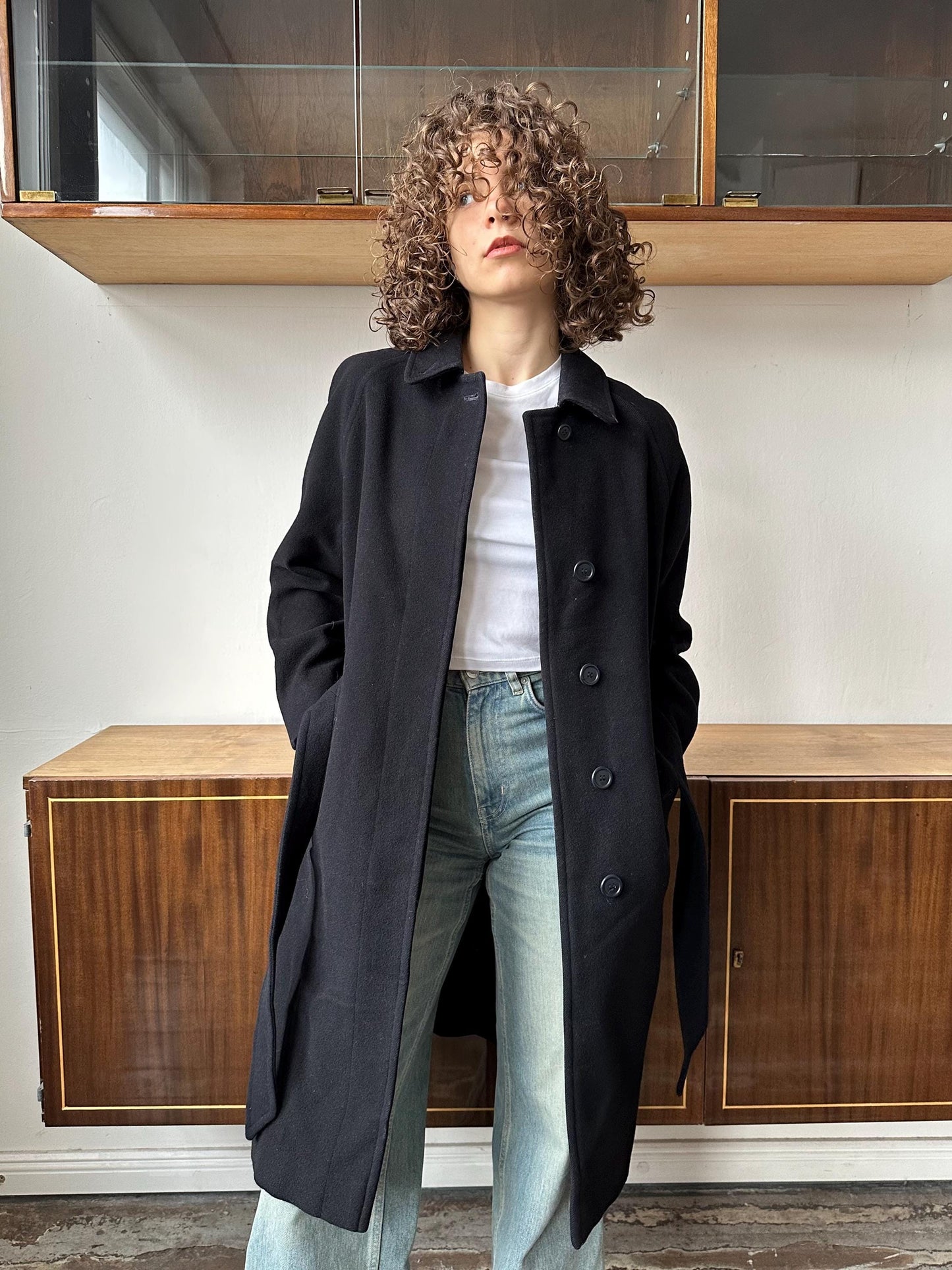 Burberrys' wool and cashmere coat in blue
