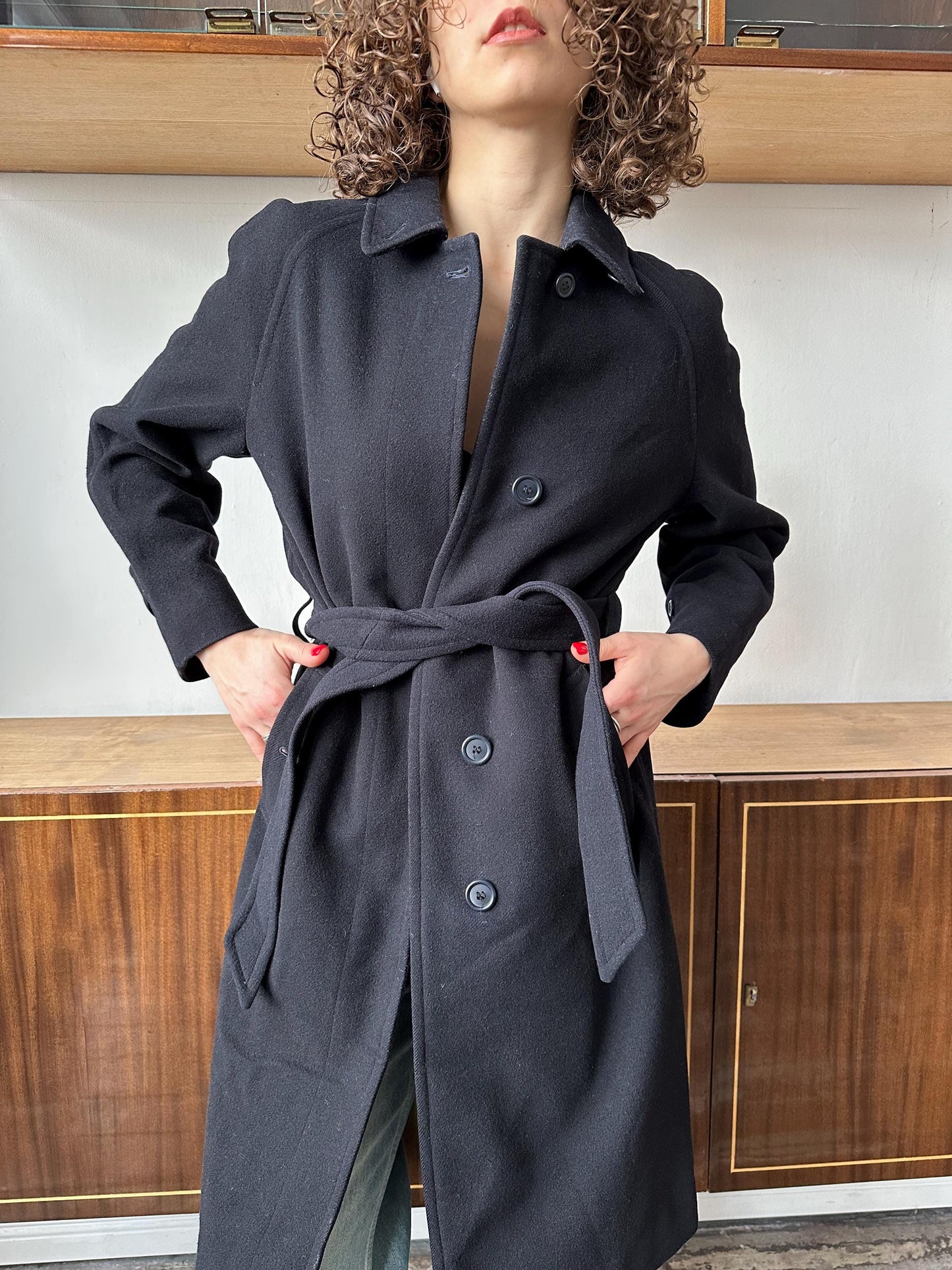 Burberrys' wool and cashmere coat in blue
