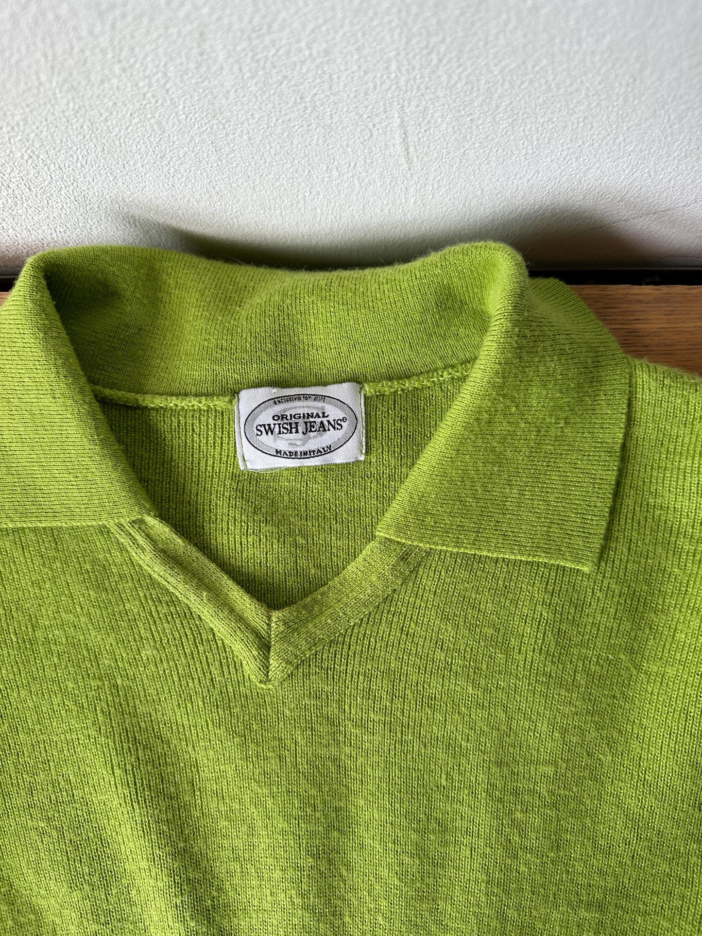 Vintage cropped wool jumper in green