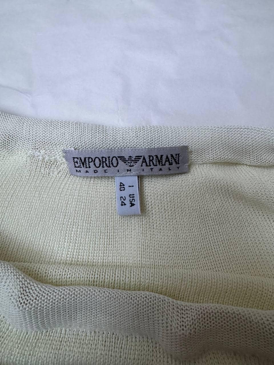 Vintage Emporio Armani Knit Skirt in Light Yellow/Butter