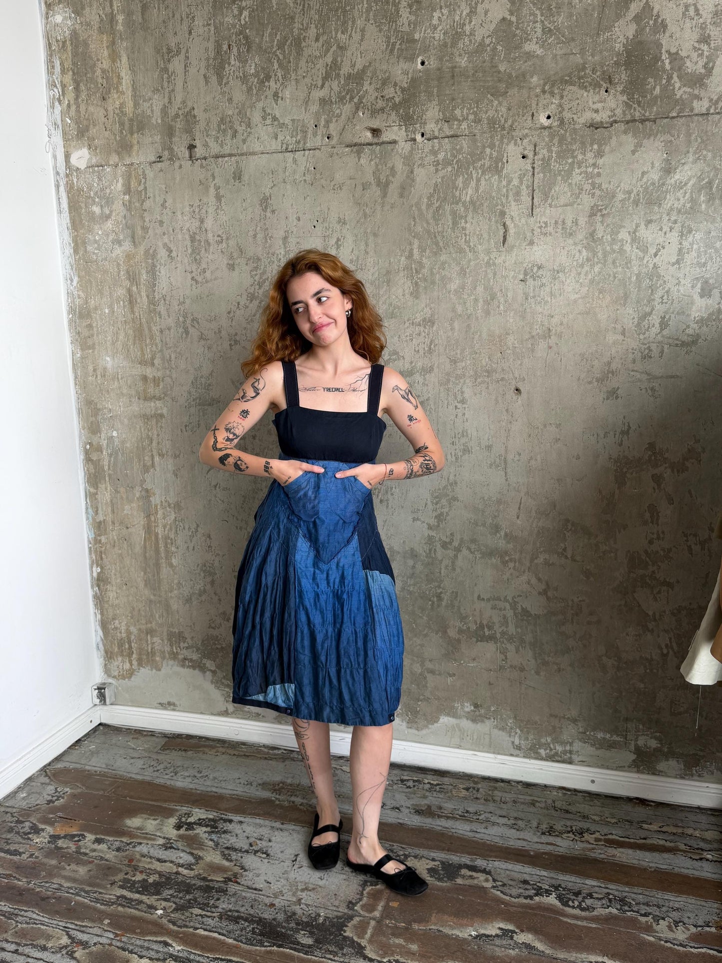 Vintage Jean de Marithé + François Girbaud Avant Garde Utility Dress in Blue