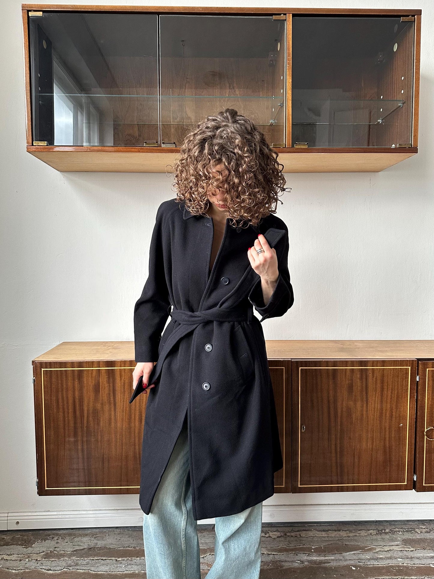 Burberrys' wool and cashmere coat in blue