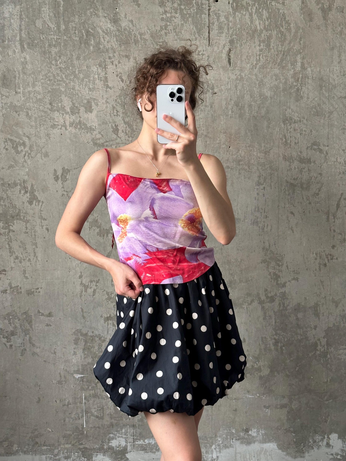 Vintage 2000s Roberto Cavalli silk floral motif tank top
