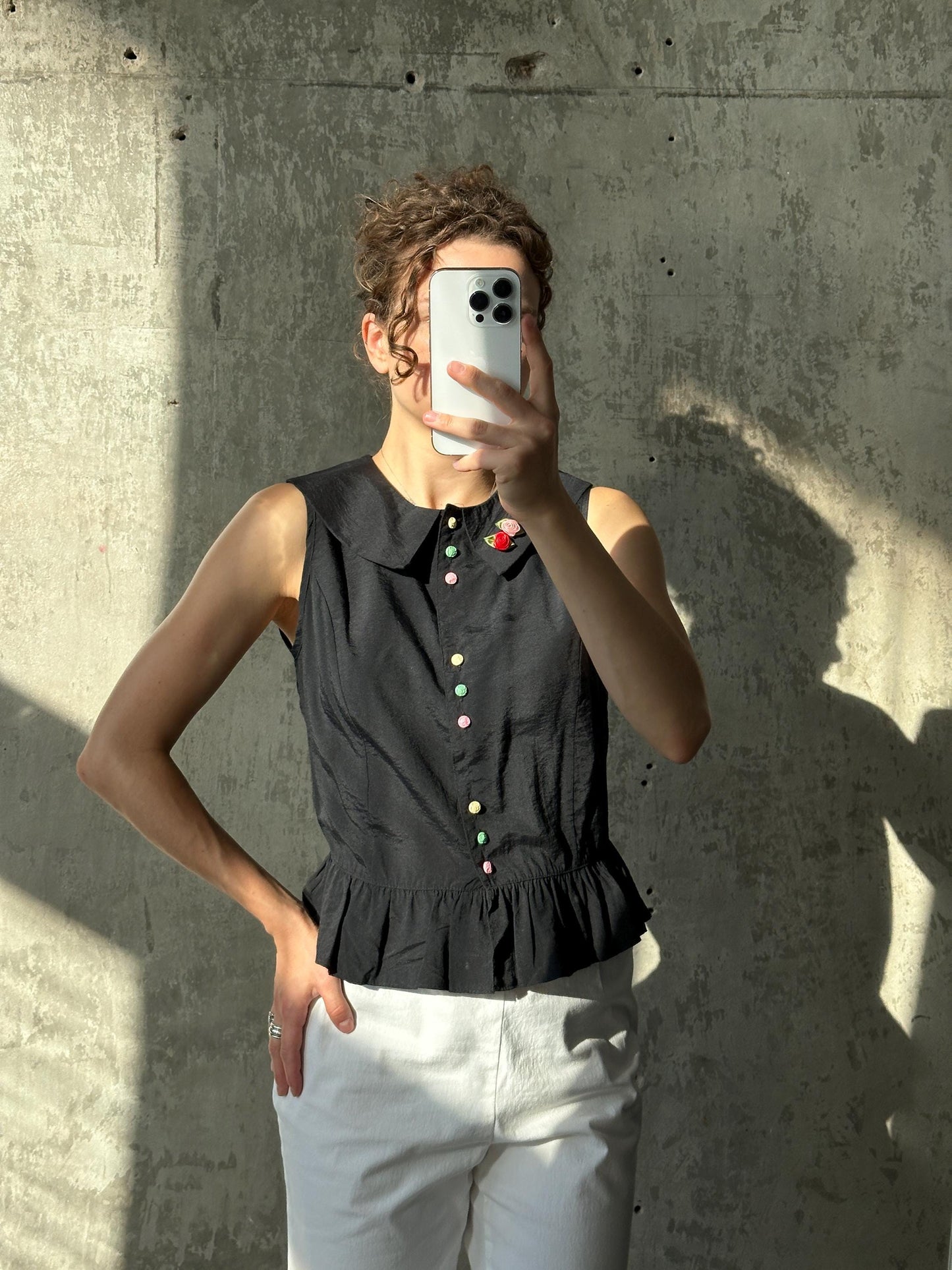 Vintage y2k summer vest top in black