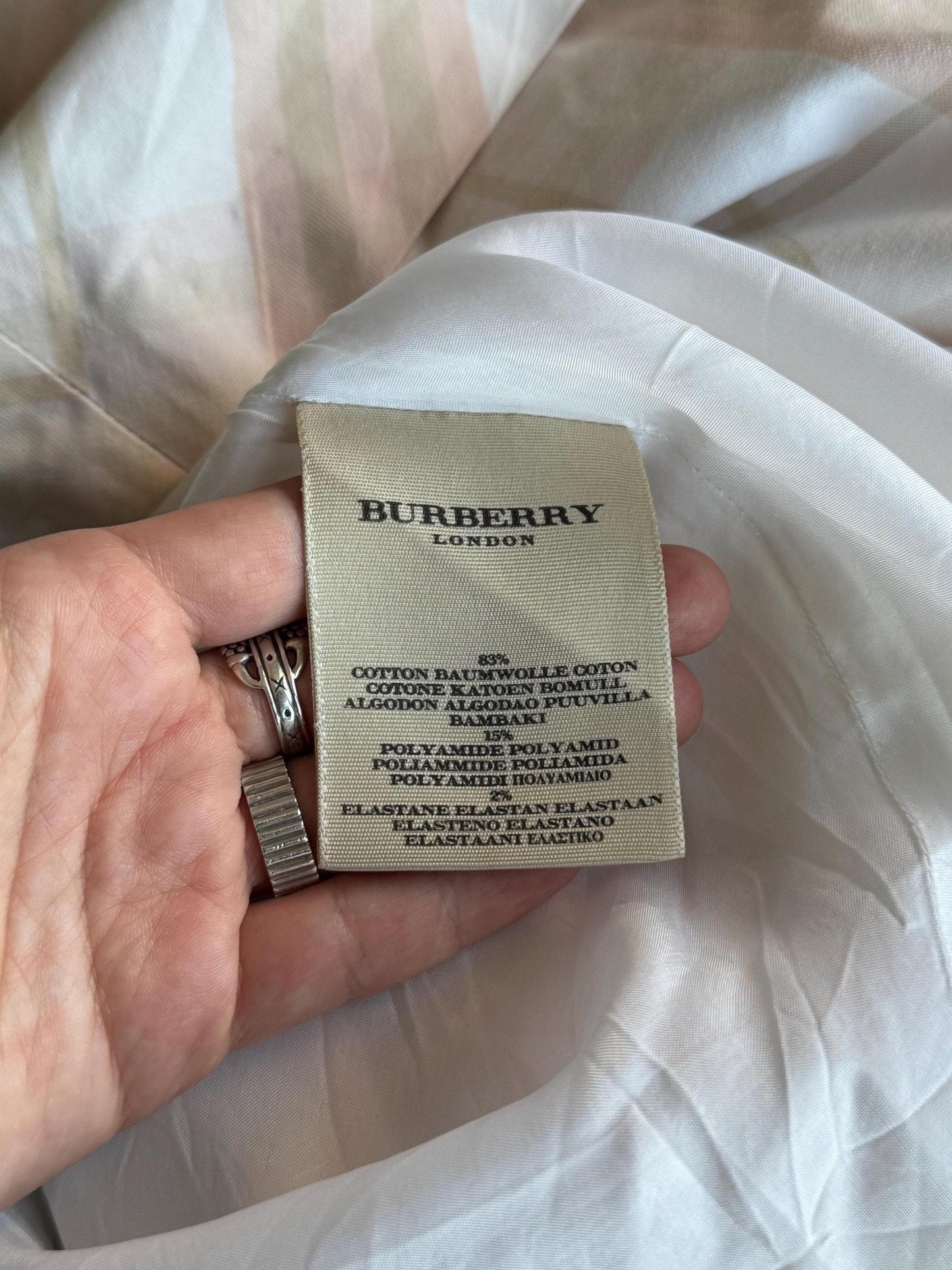 Vintage Burberry London Check Pencil Skirt in Blush Pink