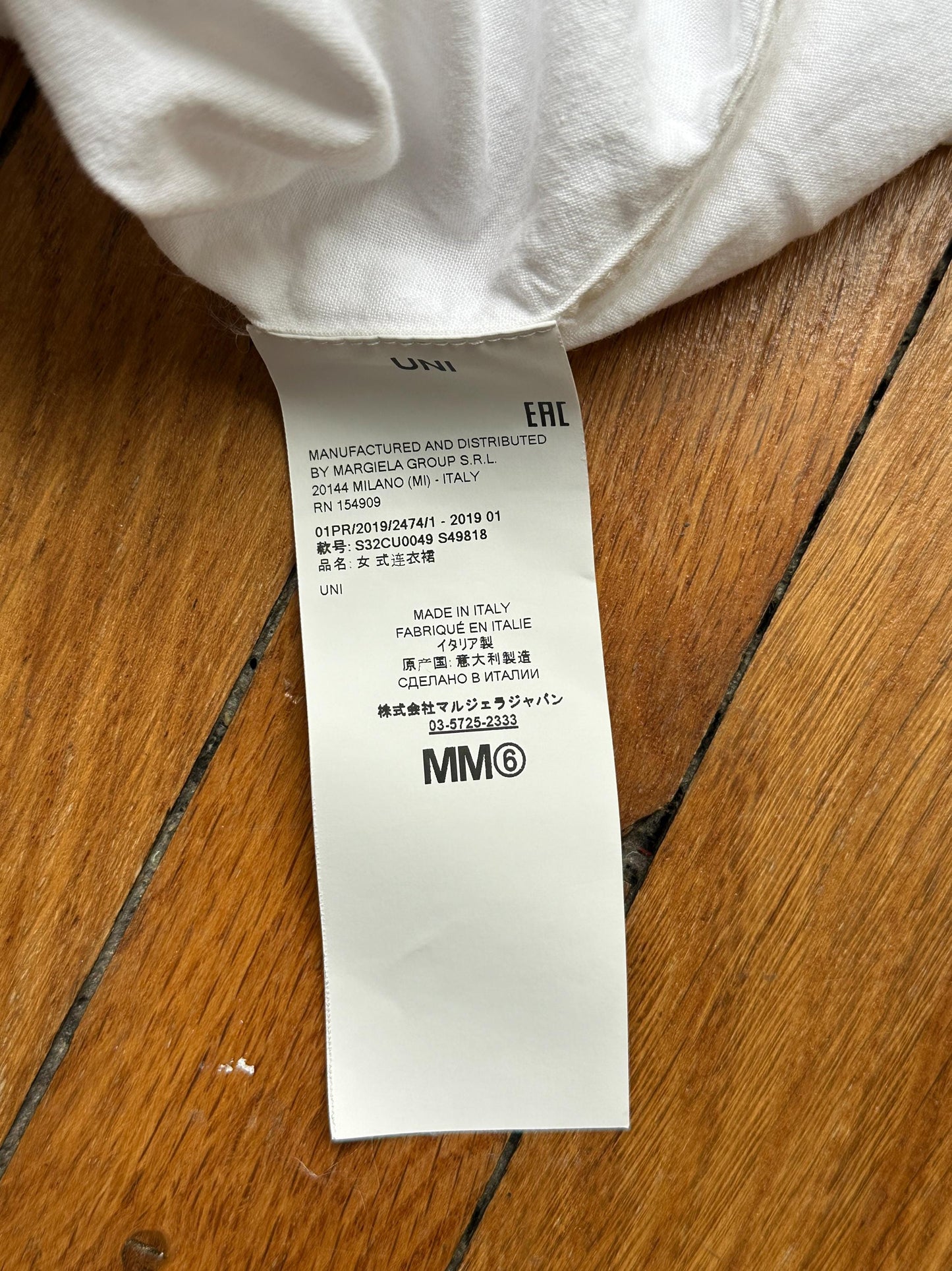 MM6 Maison Margiela Trompe L'Oeil Circle Oversized Dress in White