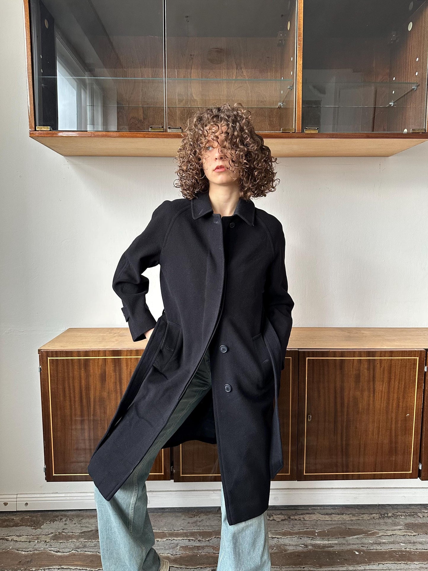 Burberrys' wool and cashmere coat in blue