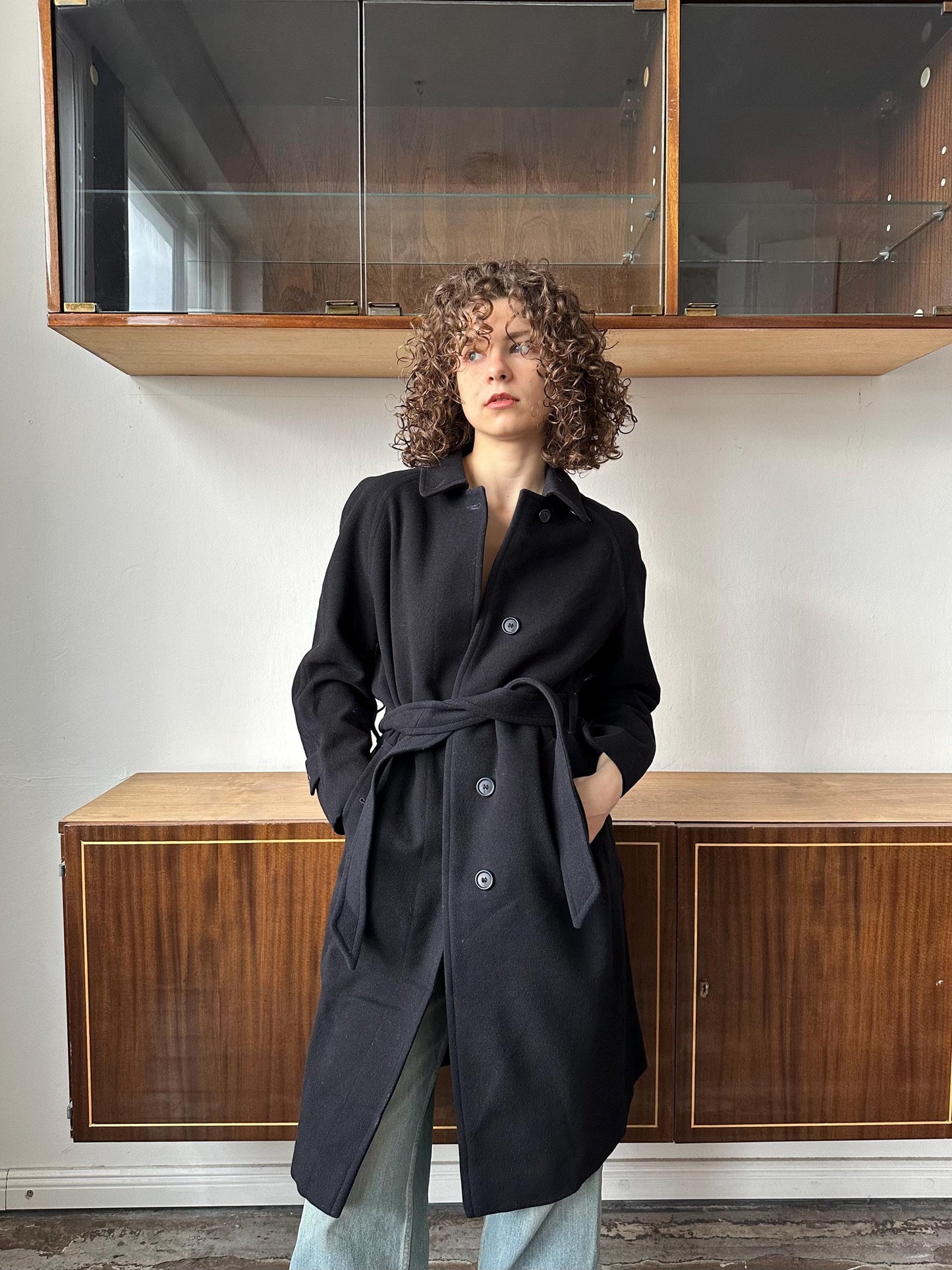 Burberrys' wool and cashmere coat in blue