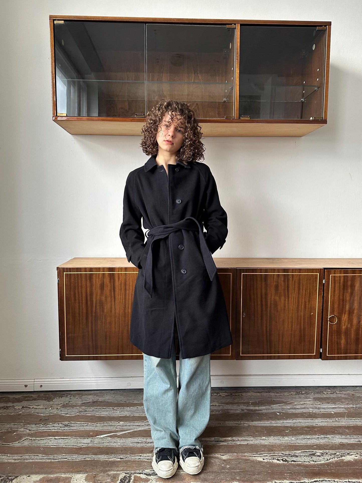 Burberrys' wool and cashmere coat in blue