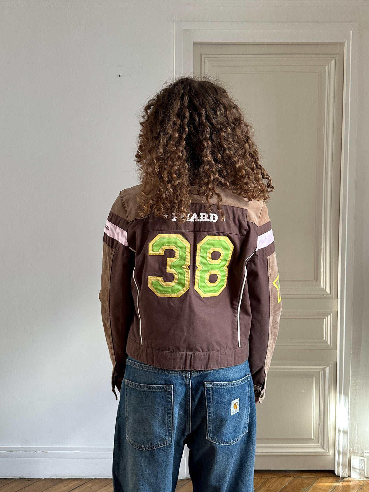 Vintage Y2K Phard Racer Jacket 38 in Brown Suede Leather