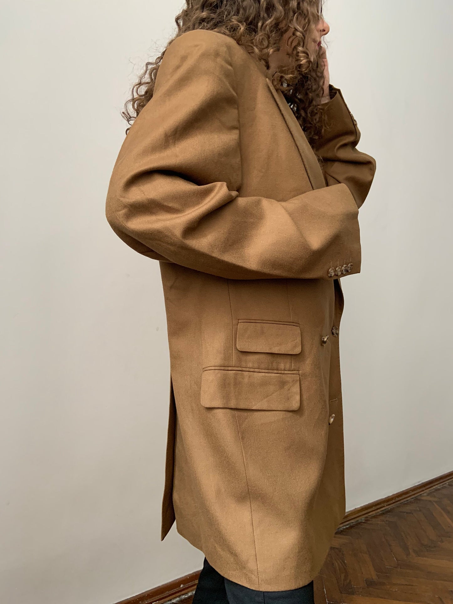 Vintage Blazer, 90s Blazer, Oversized Beige Nude Blazer, Boyfriend Blazer, Wool & Cashmere Blazer, Classic suit jacket women's menswear