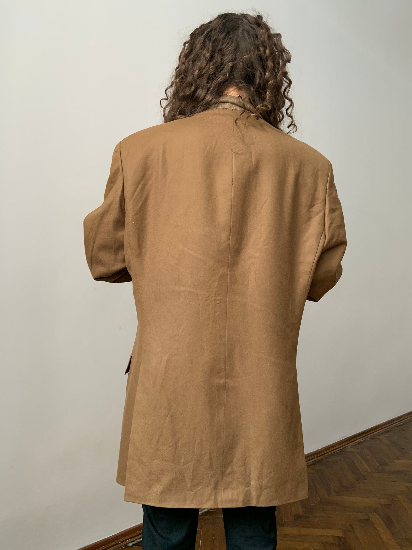 Vintage Blazer, 90s Blazer, Oversized Beige Nude Blazer, Boyfriend Blazer, Wool & Cashmere Blazer, Classic suit jacket women's menswear