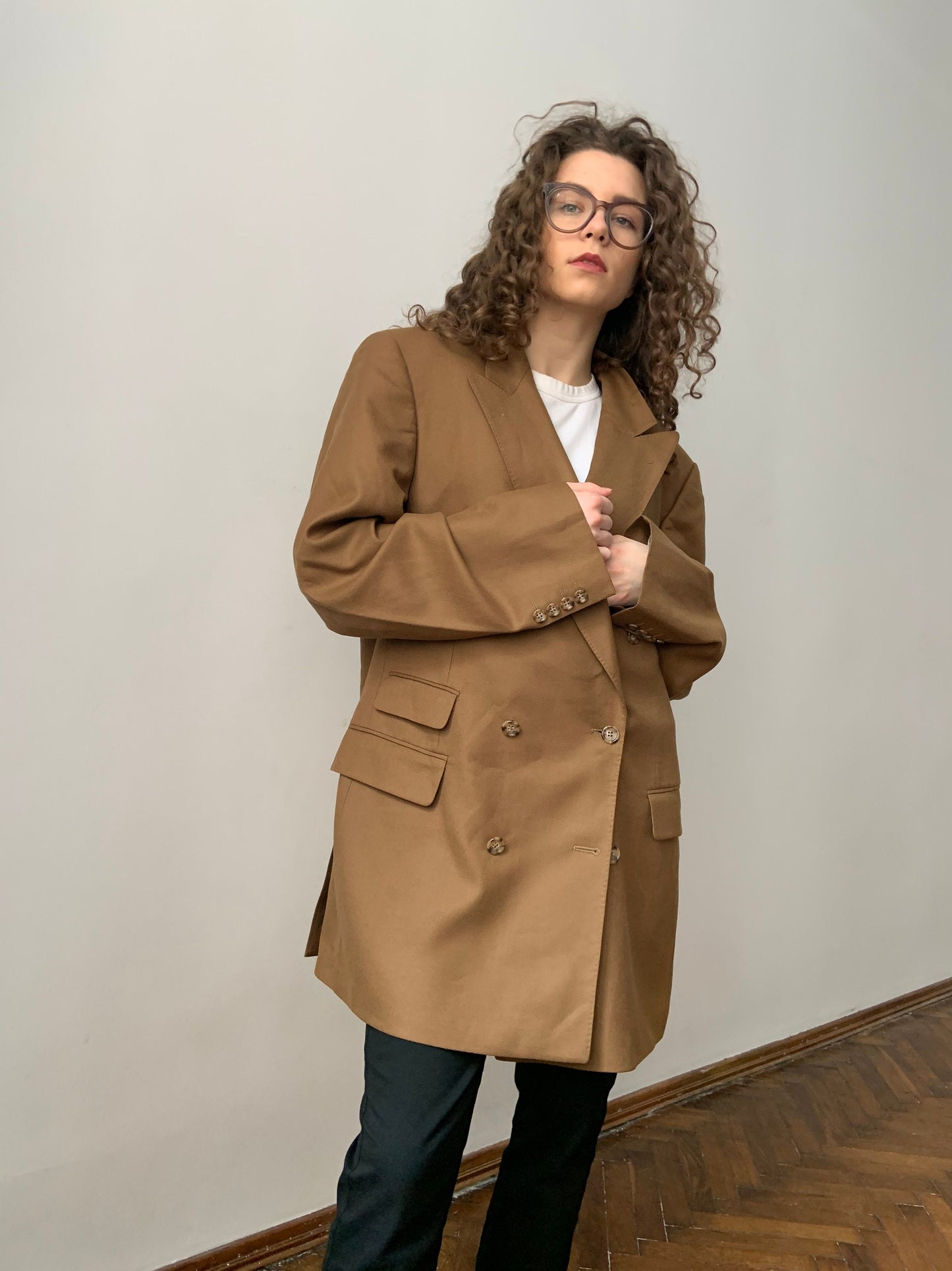 Vintage Blazer, 90s Blazer, Oversized Beige Nude Blazer, Boyfriend Blazer, Wool & Cashmere Blazer, Classic suit jacket women's menswear