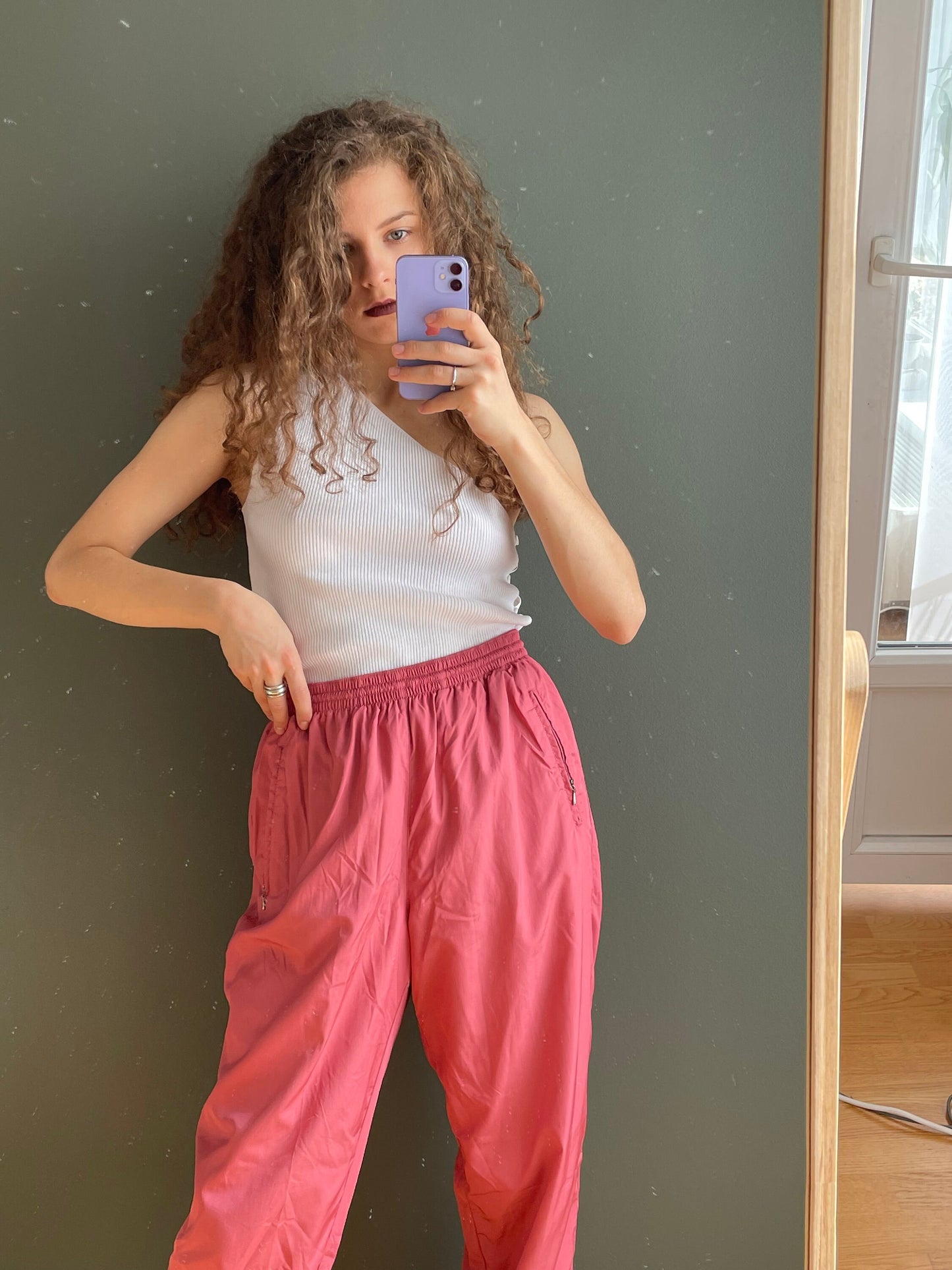 Vintage y2k women trousers in pink