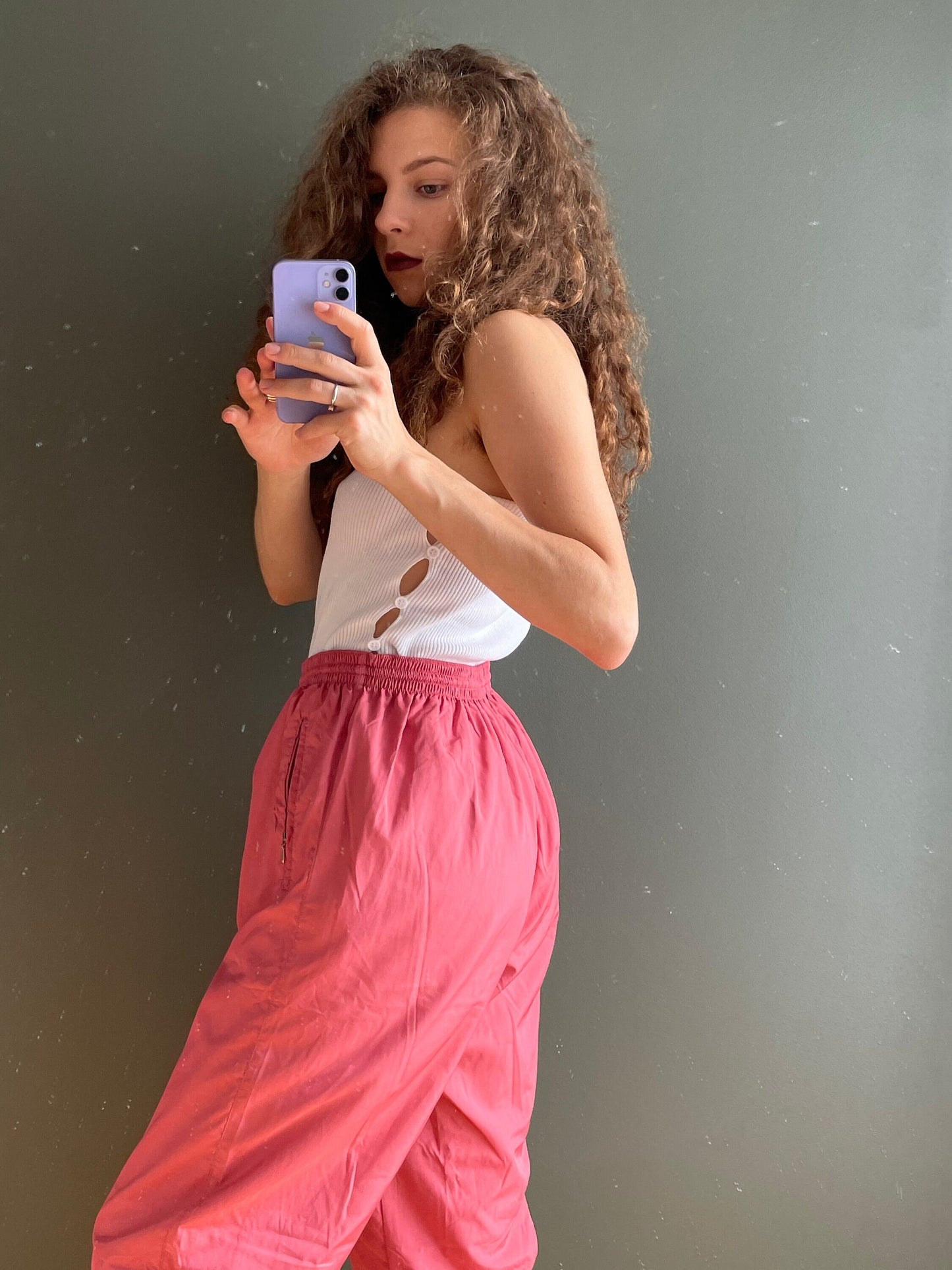 Vintage y2k women trousers in pink