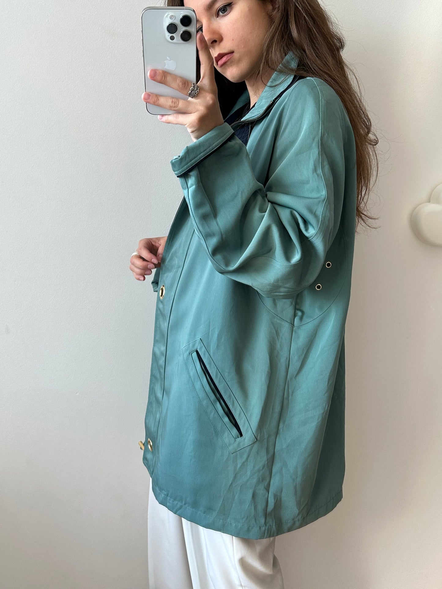 Vintage 90s green parka, 90s jacket coat