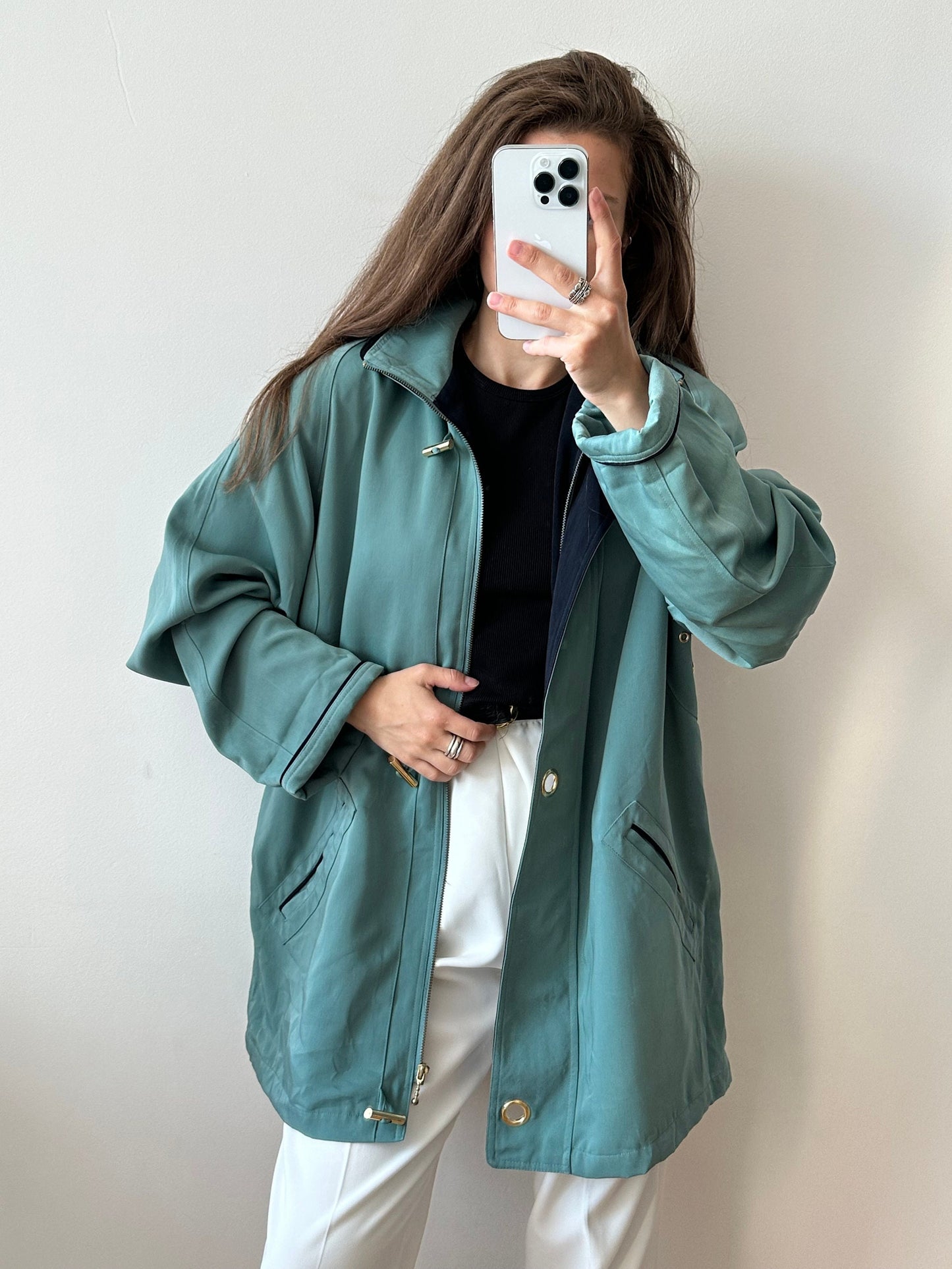 Vintage 90s green parka, 90s jacket coat