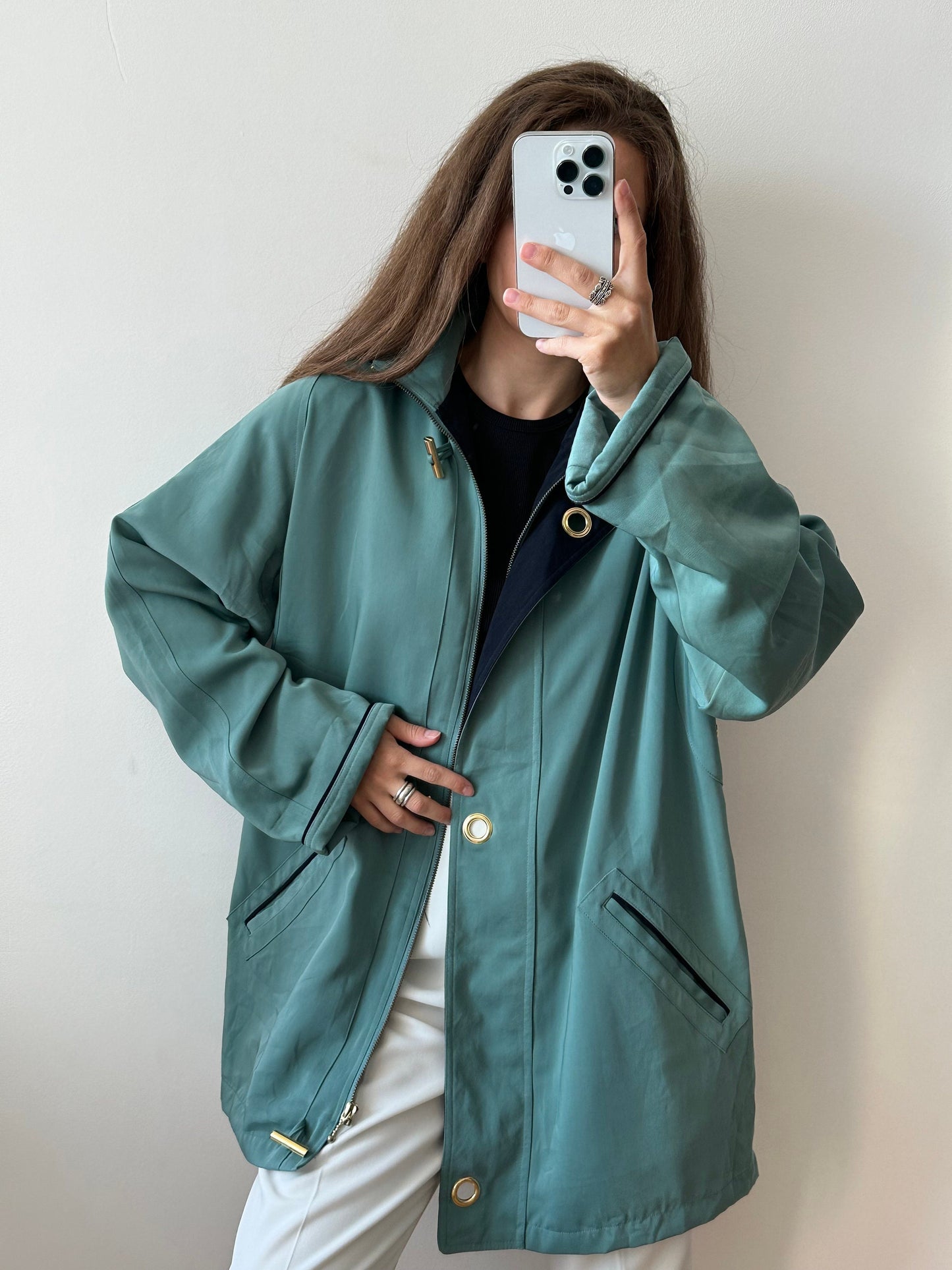 Vintage 90s green parka, 90s jacket coat