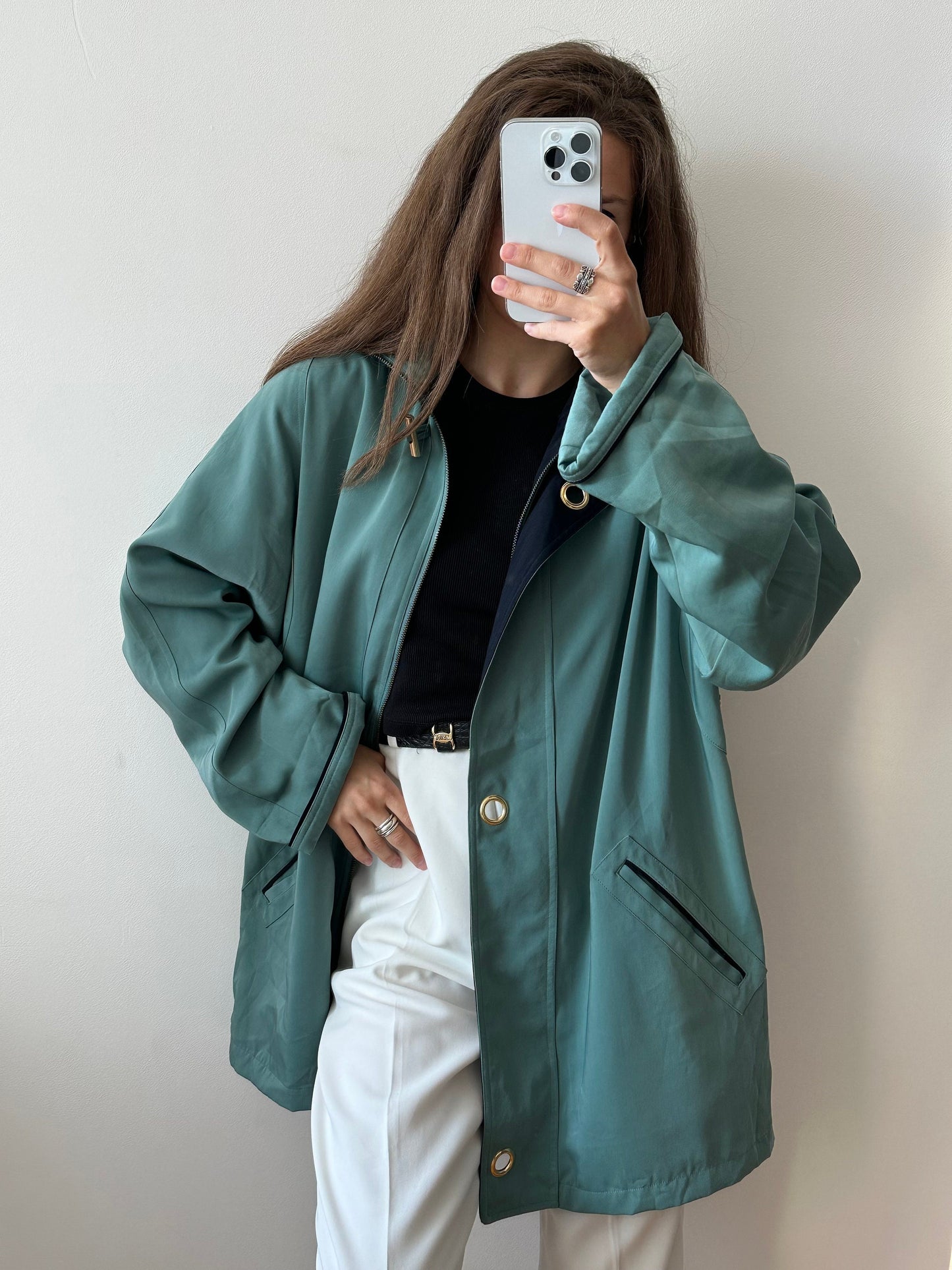 Vintage 90s green parka, 90s jacket coat