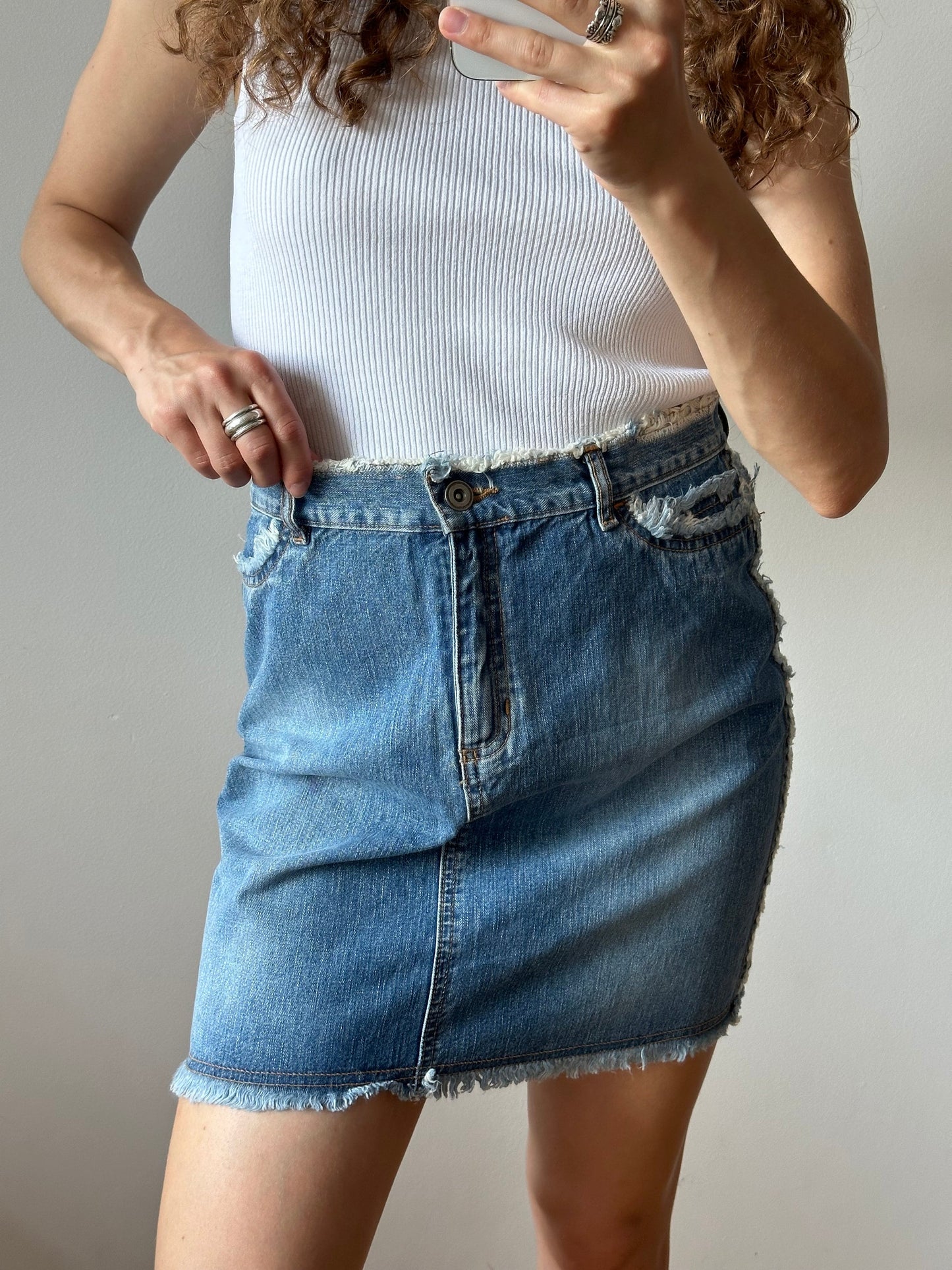 Vintage y2k denim mini skirt in blue