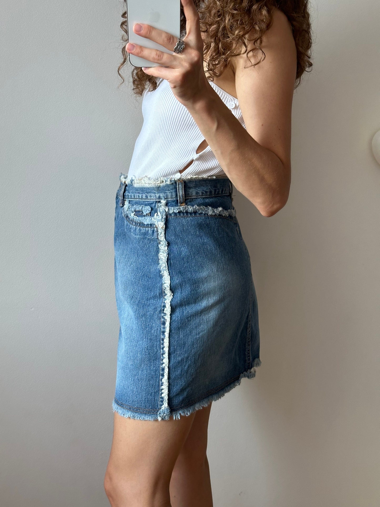 Vintage y2k denim mini skirt in blue