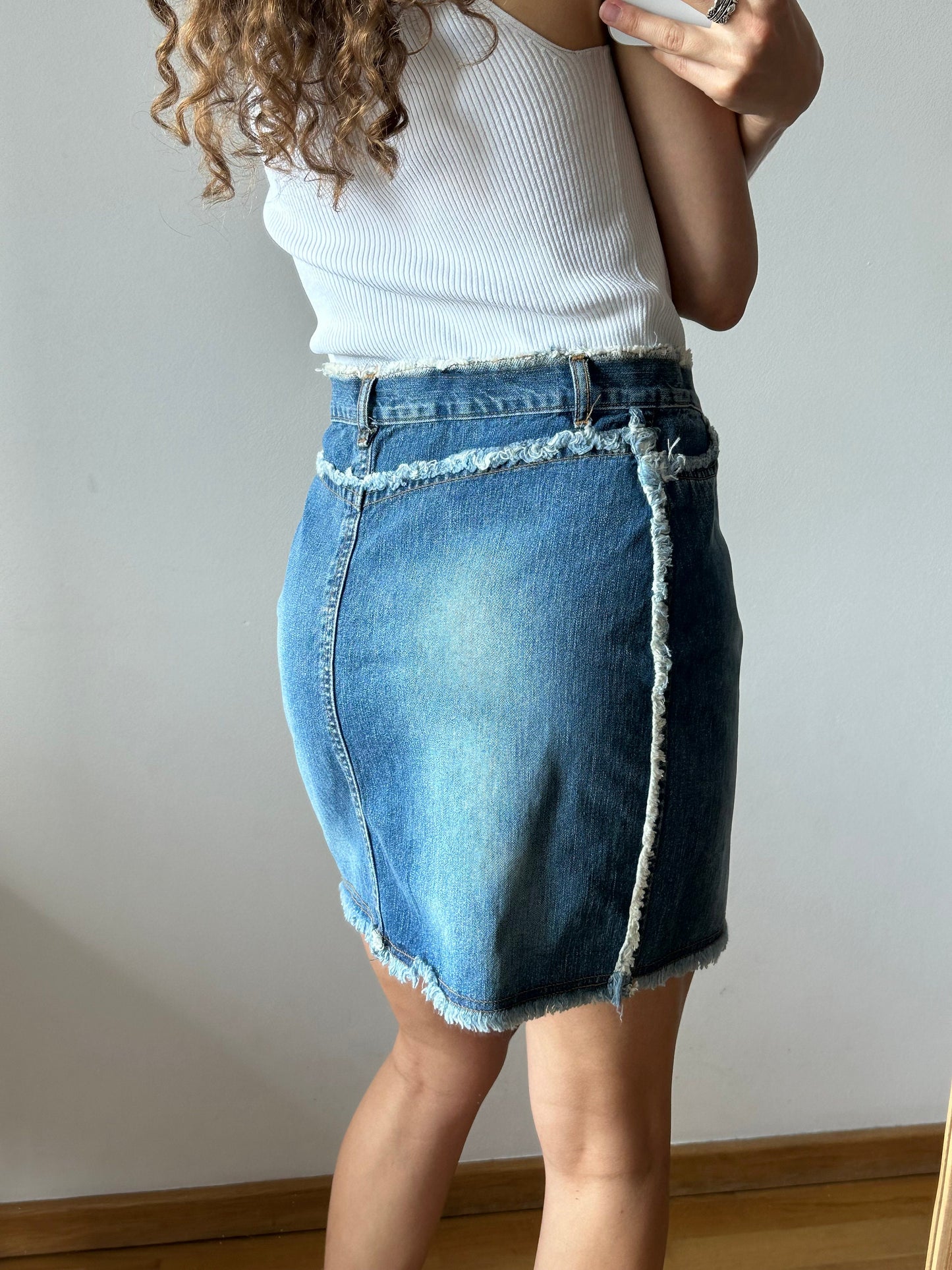 Vintage y2k denim mini skirt in blue