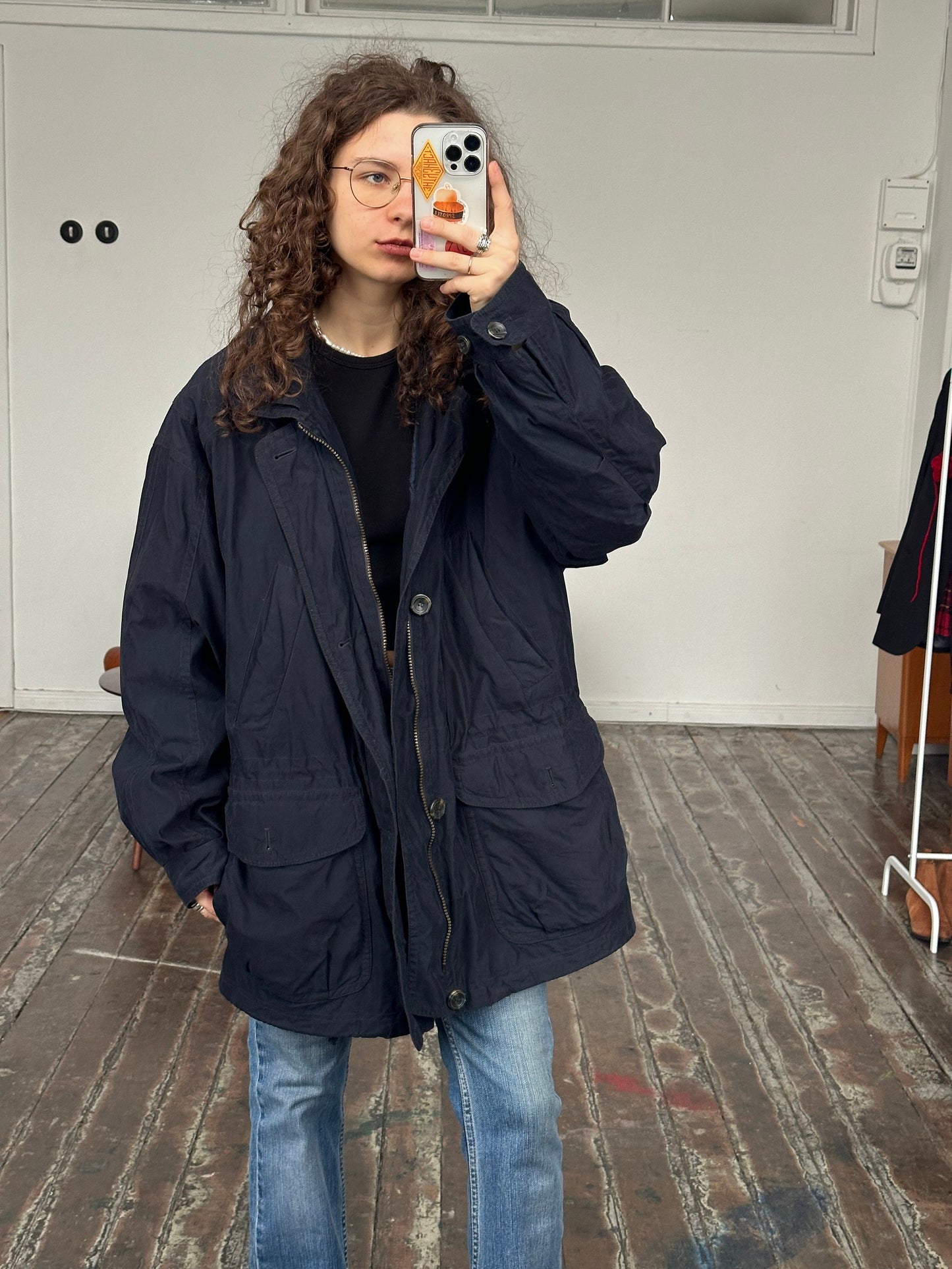 Vintage athletic jacket in blue