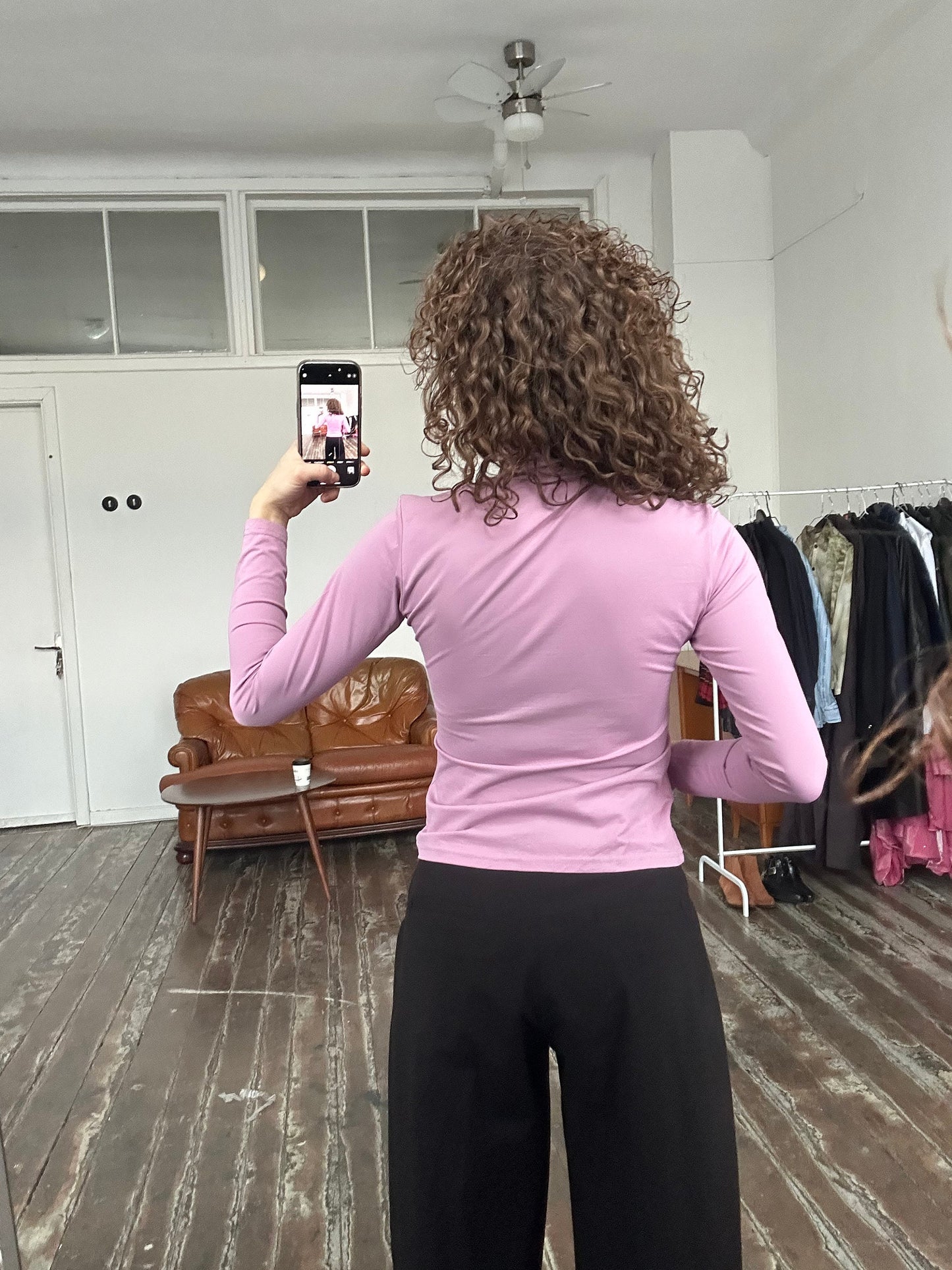 Vintage y2k turtleneck top in purple/pink