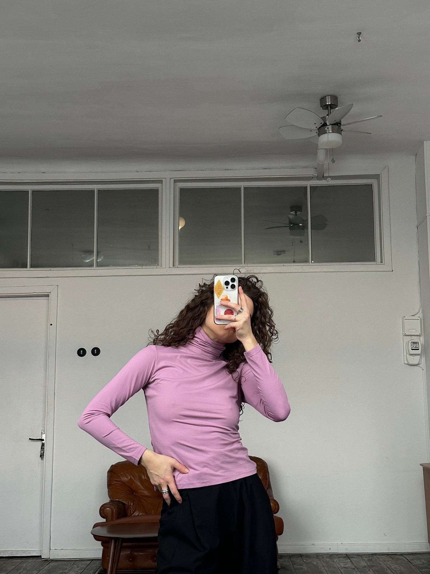 Vintage y2k turtleneck top in purple/pink