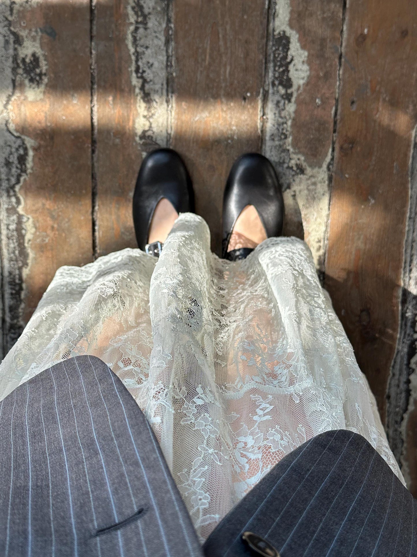 Custom lace skirt in greenish | One size
