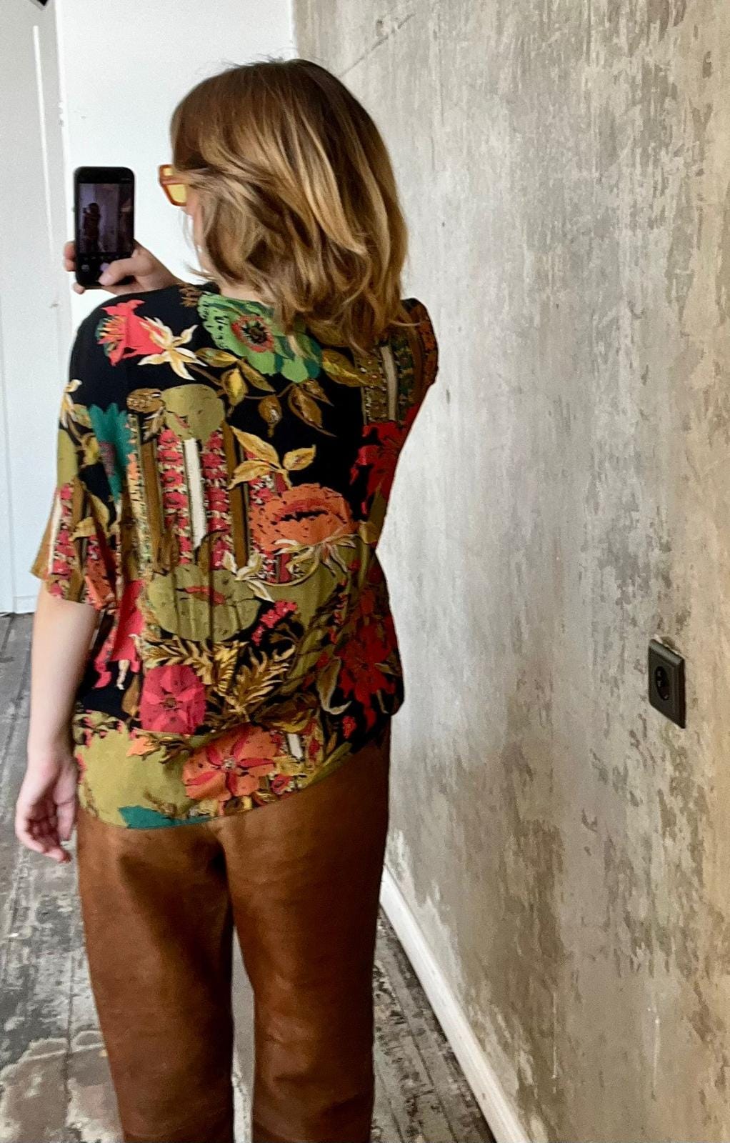 80s vintage multi color blouse