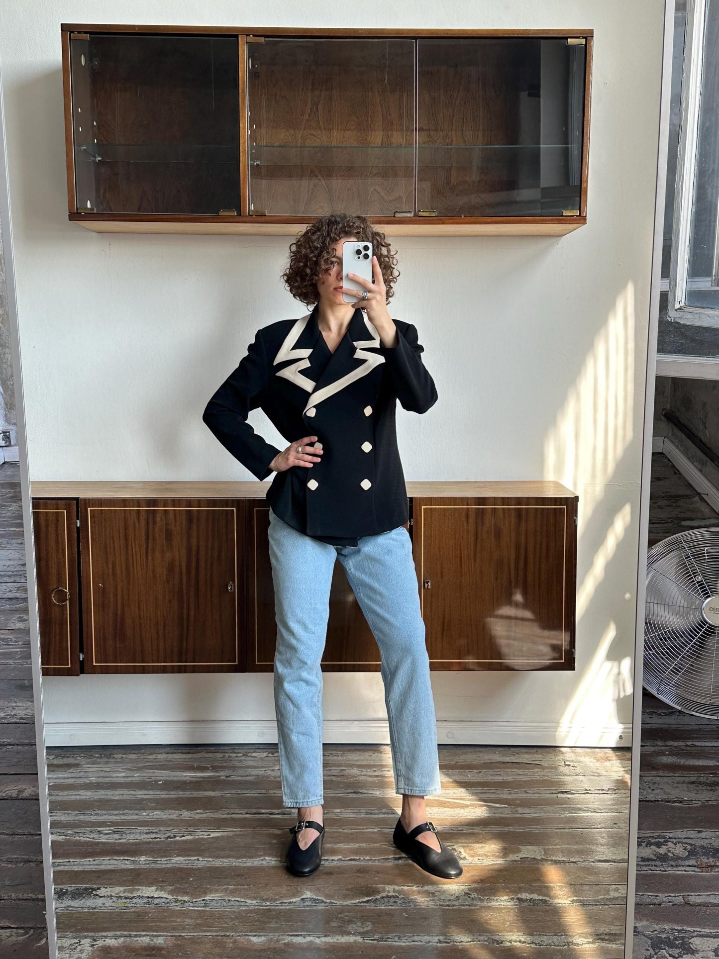 Vintage classic checkered patterned blazer