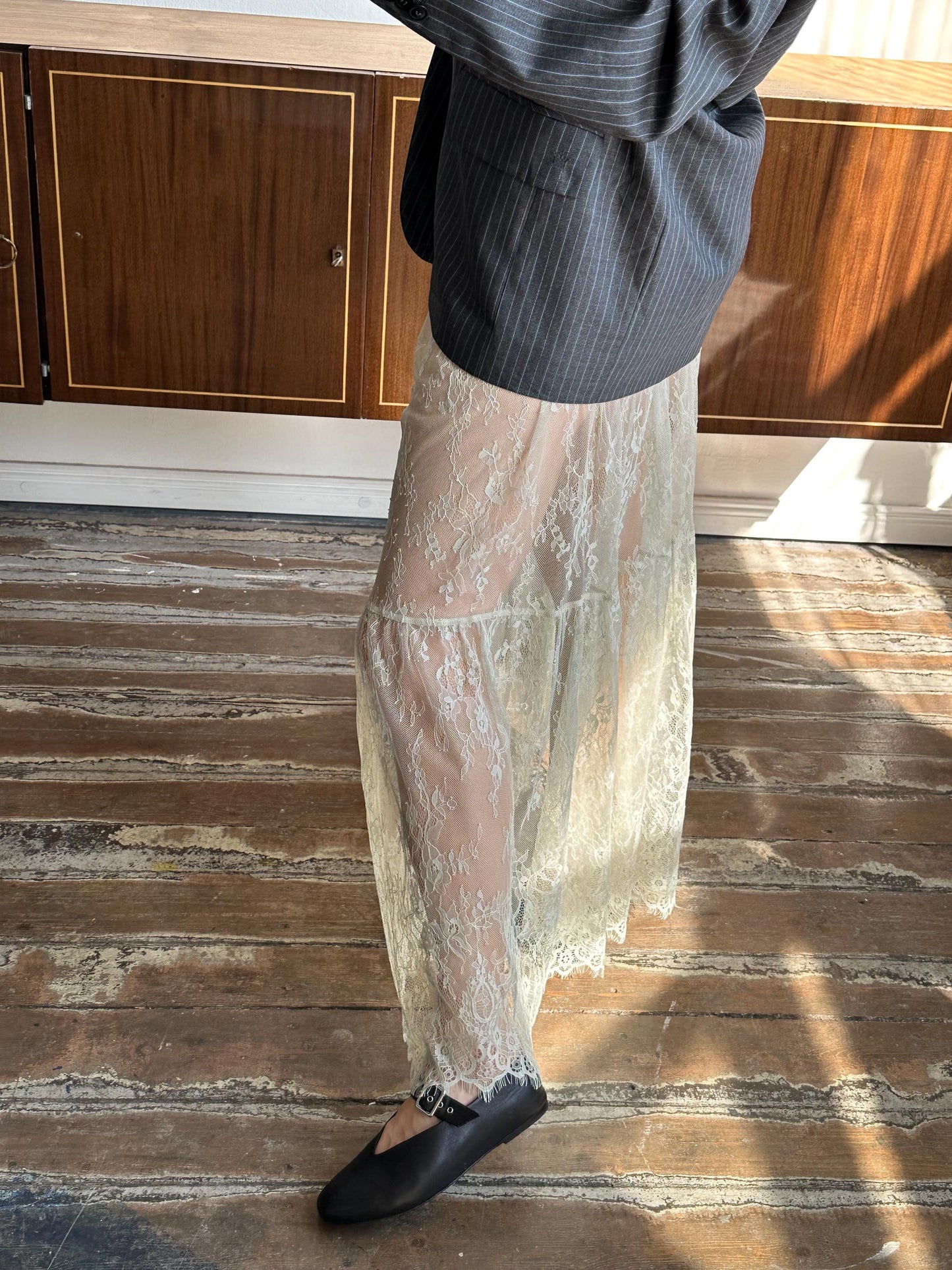 Custom lace skirt in greenish | One size