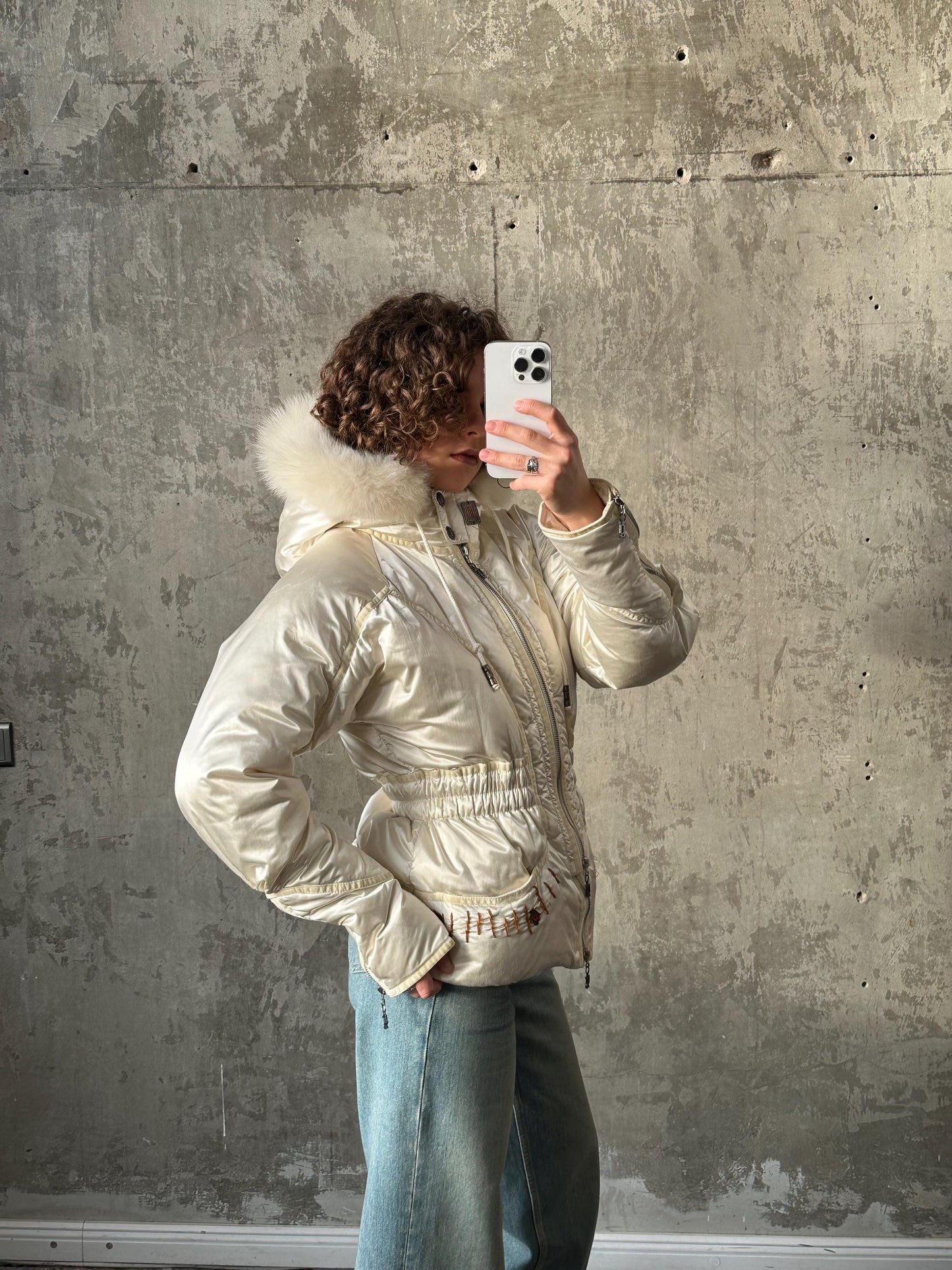 JOHN GALLIANO white down puffer jacket