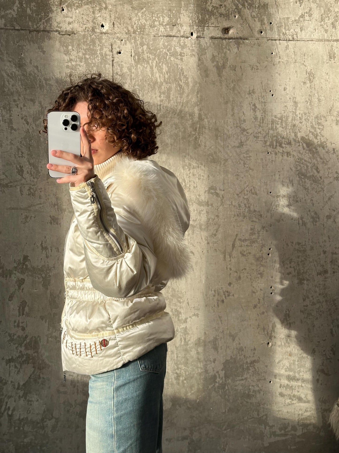 JOHN GALLIANO white down puffer jacket