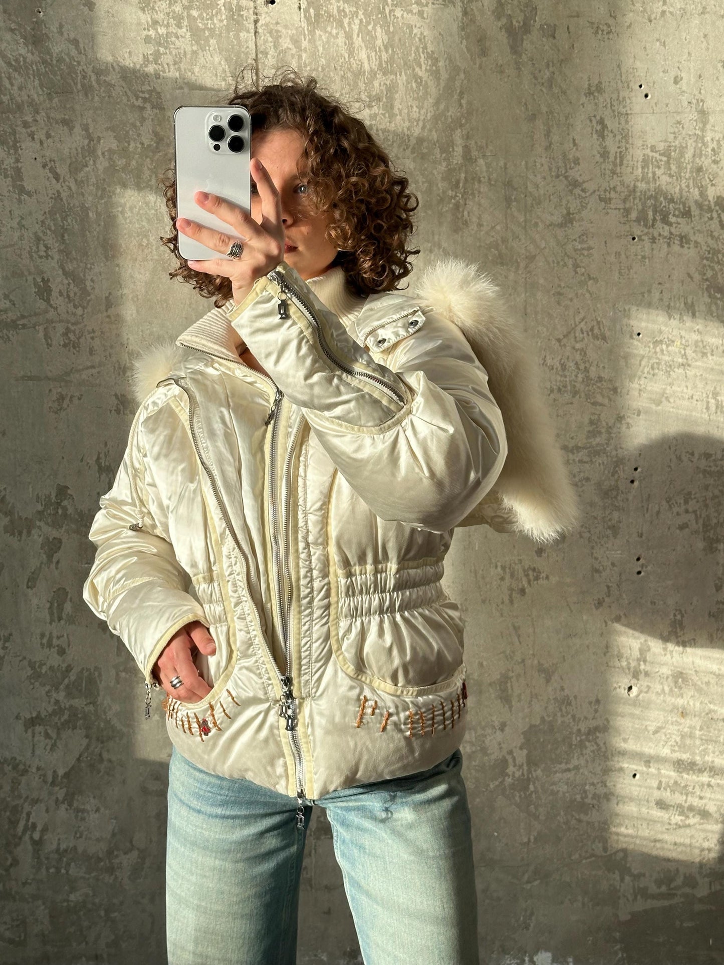 JOHN GALLIANO white down puffer jacket