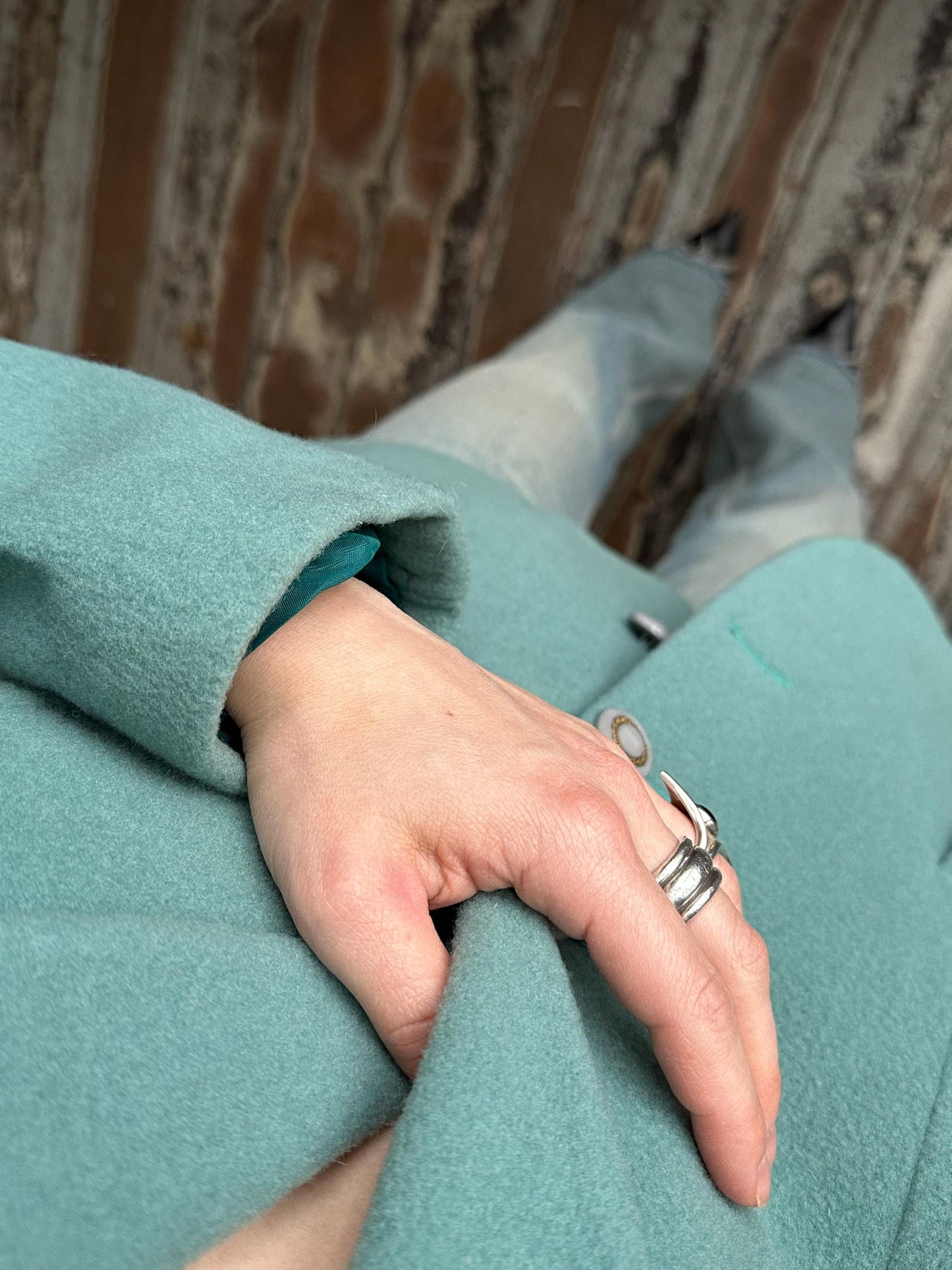Vintage 90s wool blazer in blue (aquamarine)