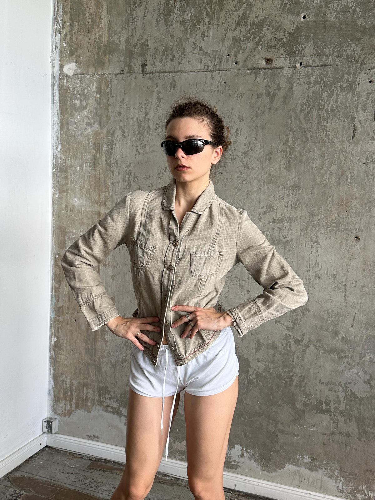 Vintage Y2K Marithé + François Girbaud Grey Denim Jacket