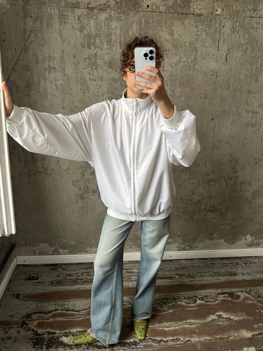 Vintage y2k lightweight athletic jacket in white