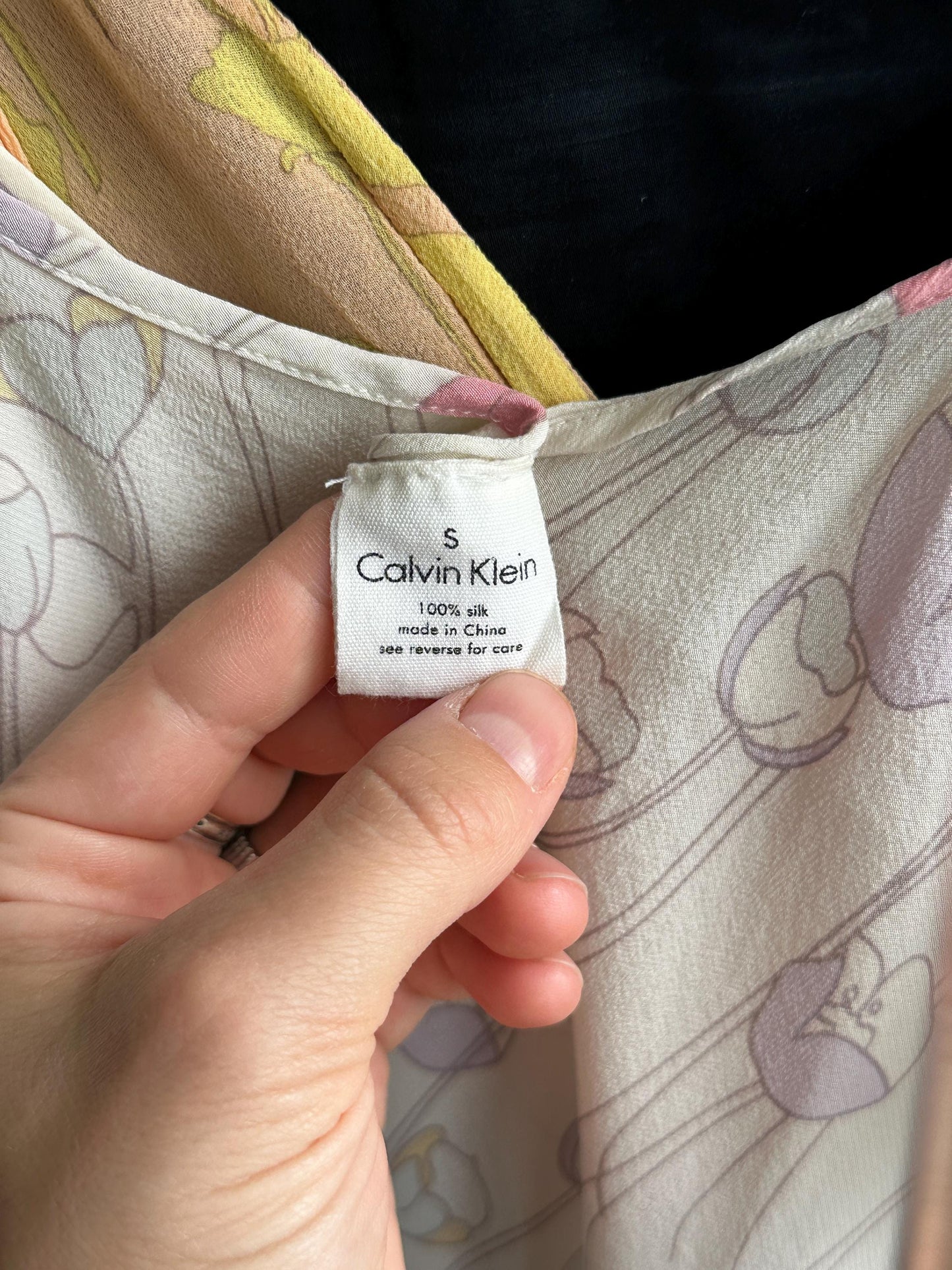 Vintage Calvin Klein 100% Silk Tulip Slip Dress
