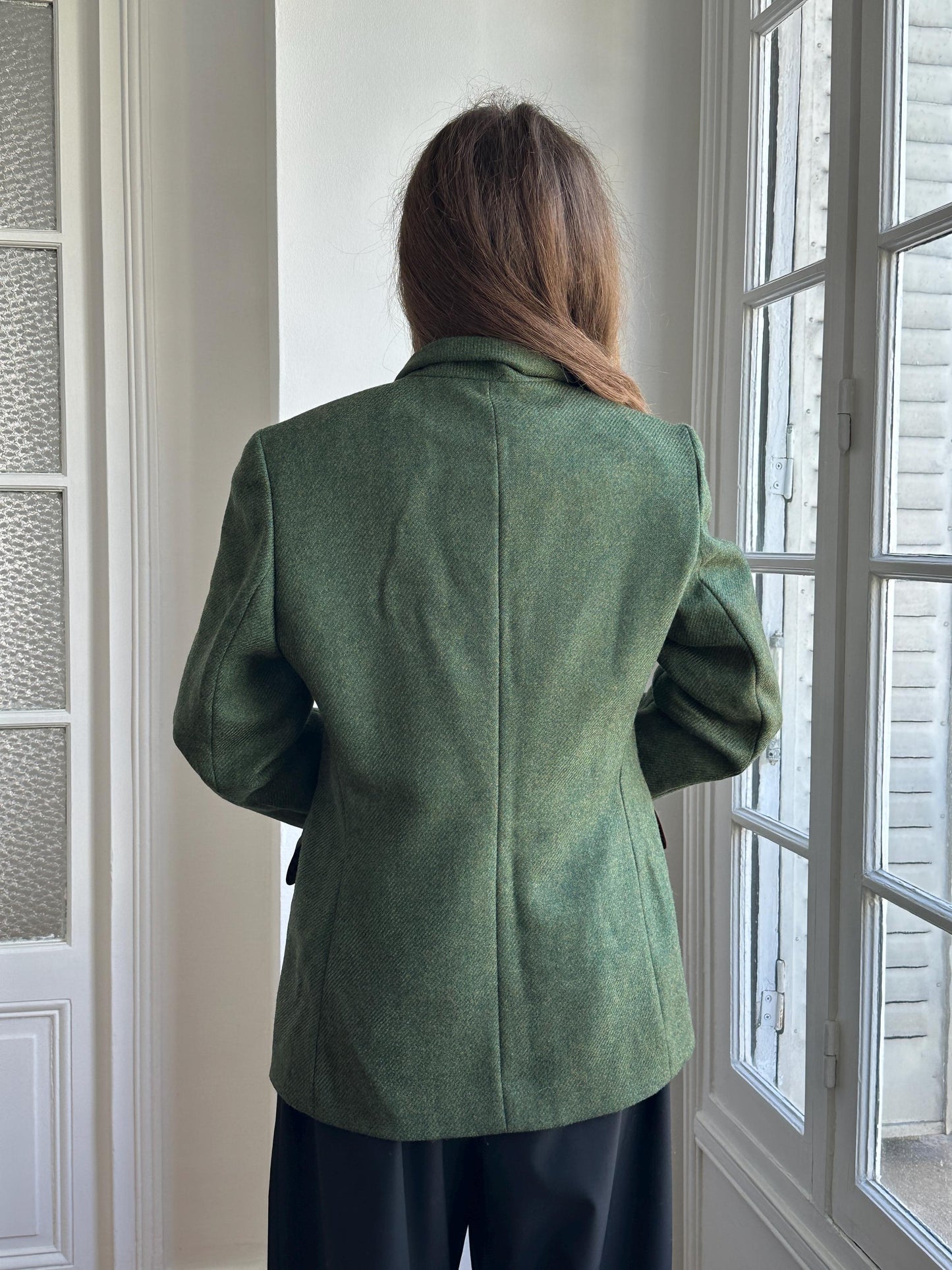 Vintage 90s Wool Classic Forest Green Blazer