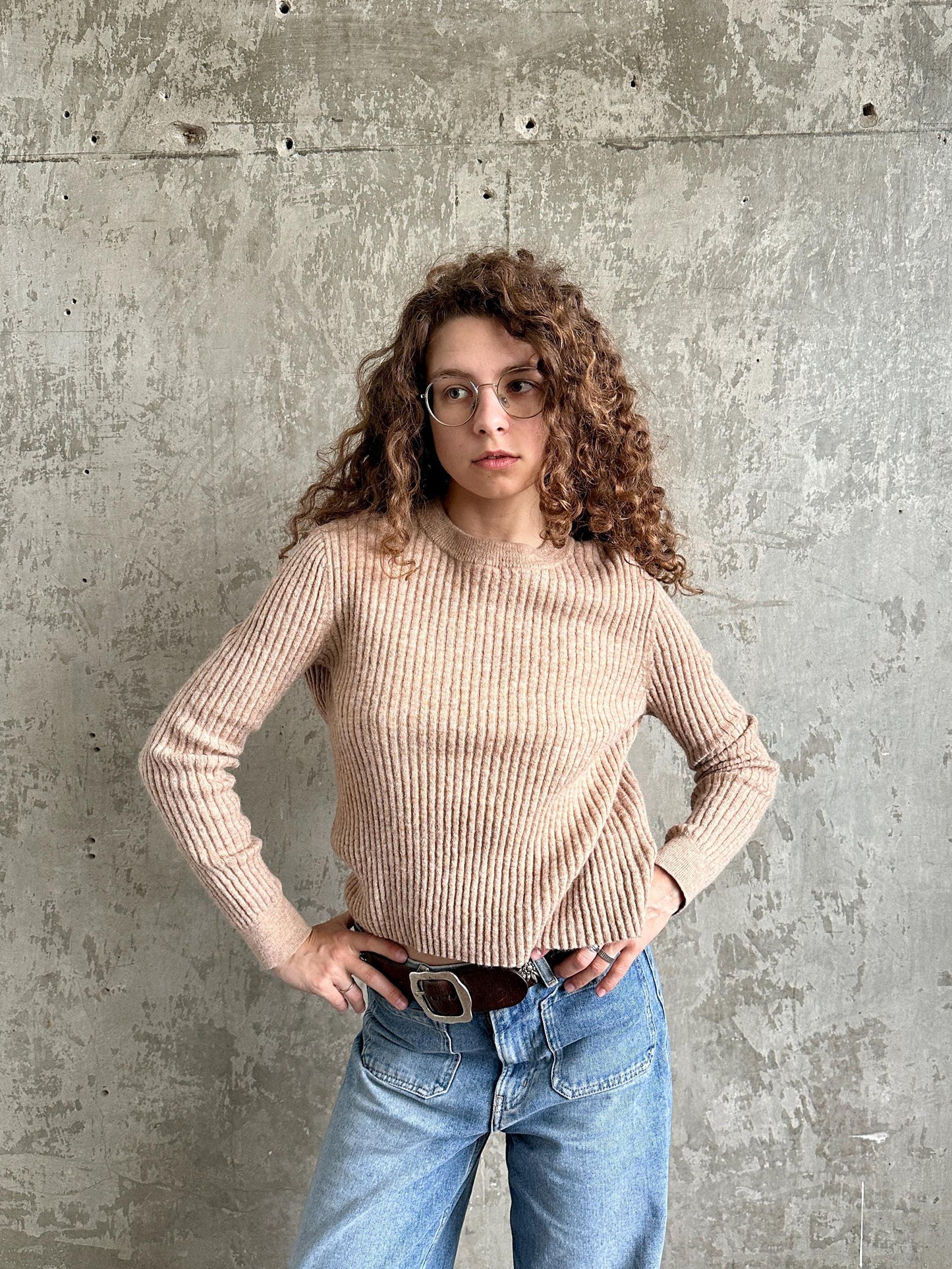 Vintage Levi's knitted alpaca sweater in brown