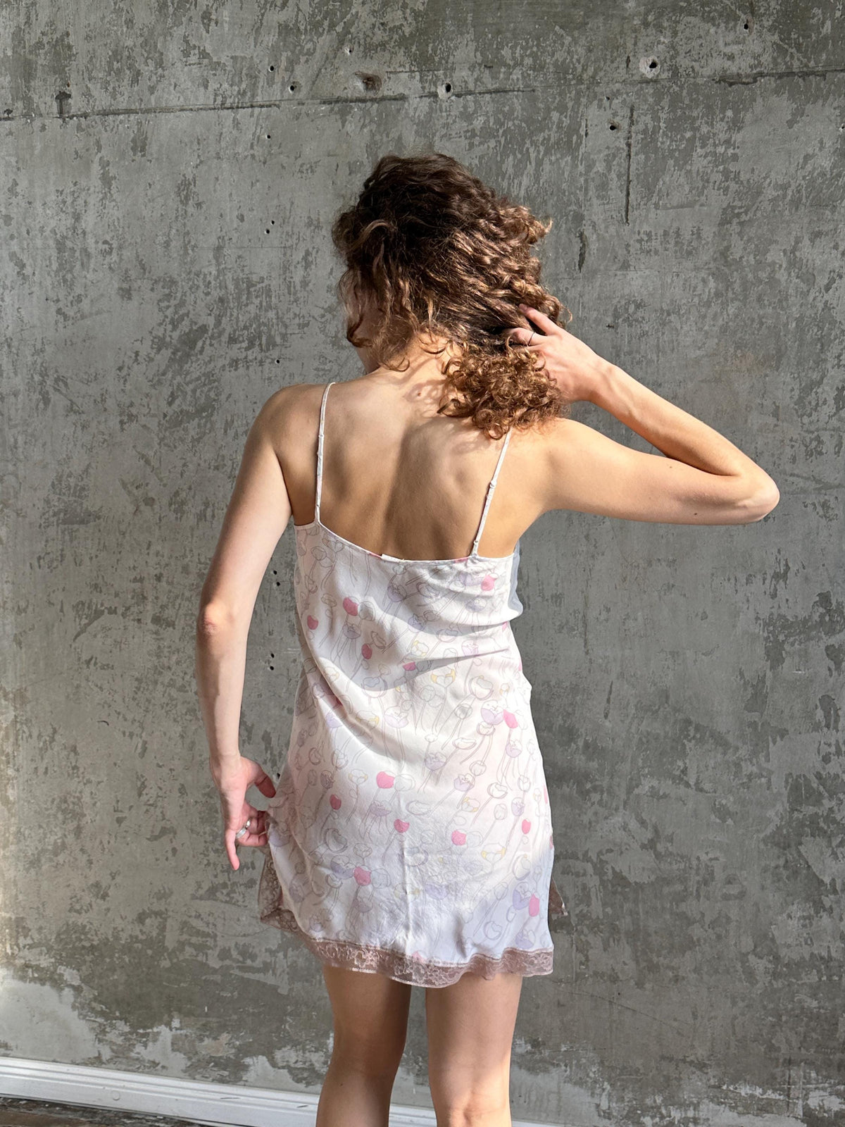 Vintage Calvin Klein 100% Silk Tulip Slip Dress