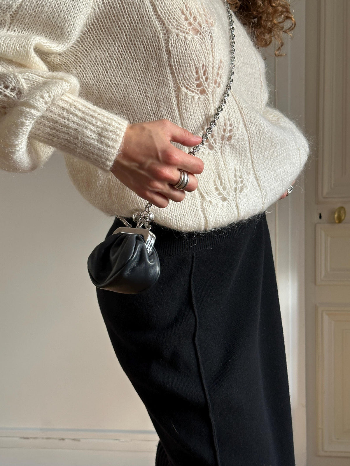Weekend Max Mara Nano Pasticcino Bag Black Leather