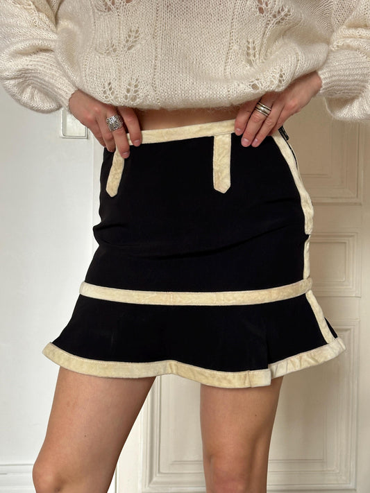 Vintage Moschino Cheap and Chic Playful Black Mini Skirt