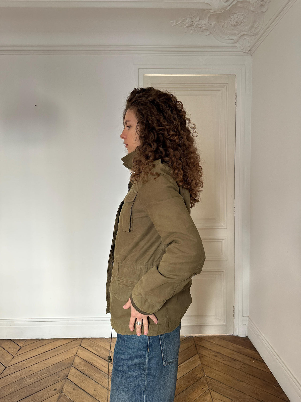 Vintage Ralph Lauren Polo Jeans Military Field Jacket in Khaki Green