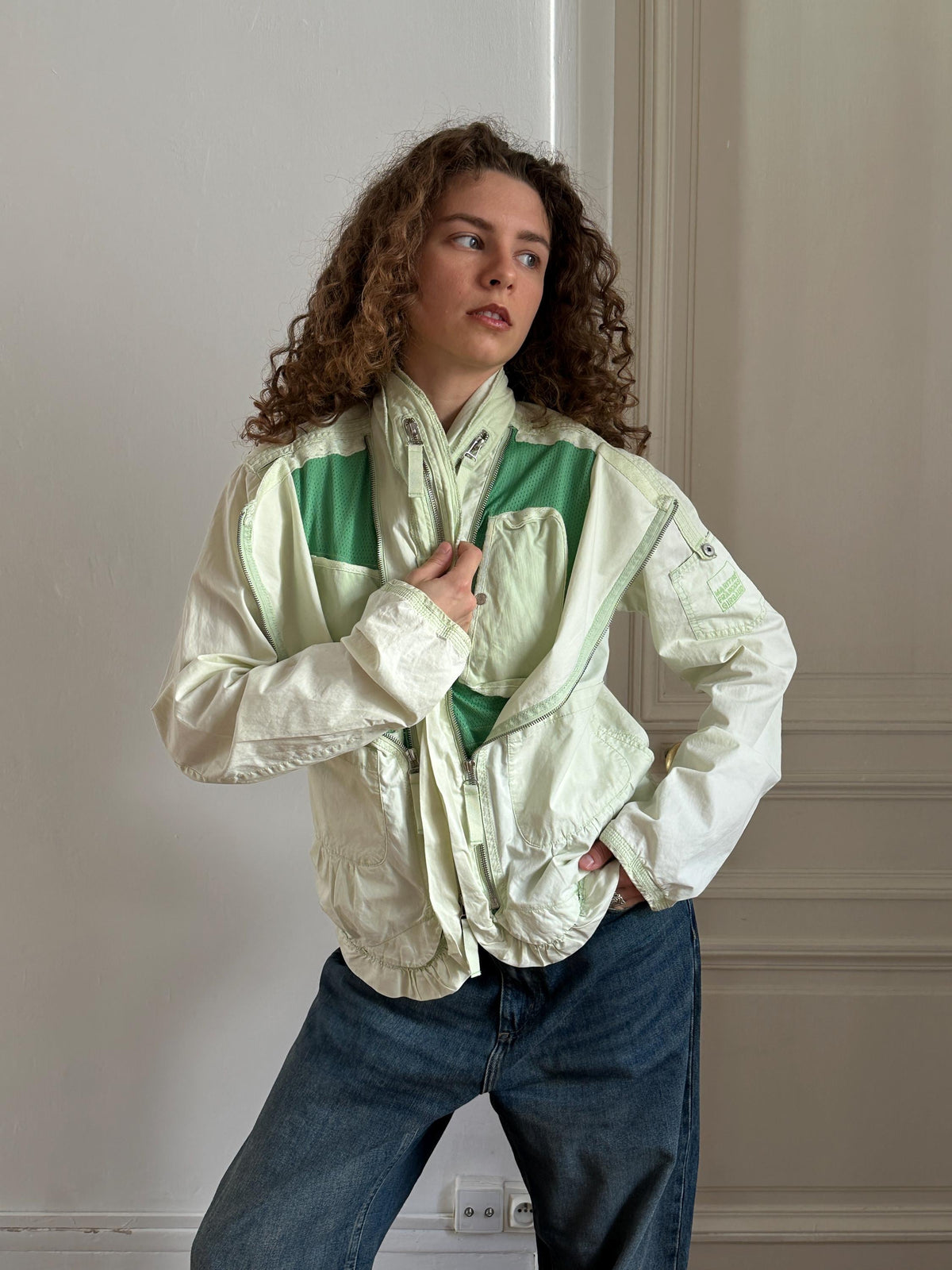 Vintage Marithé et François Girbaud Cargo Jacket Mint Green