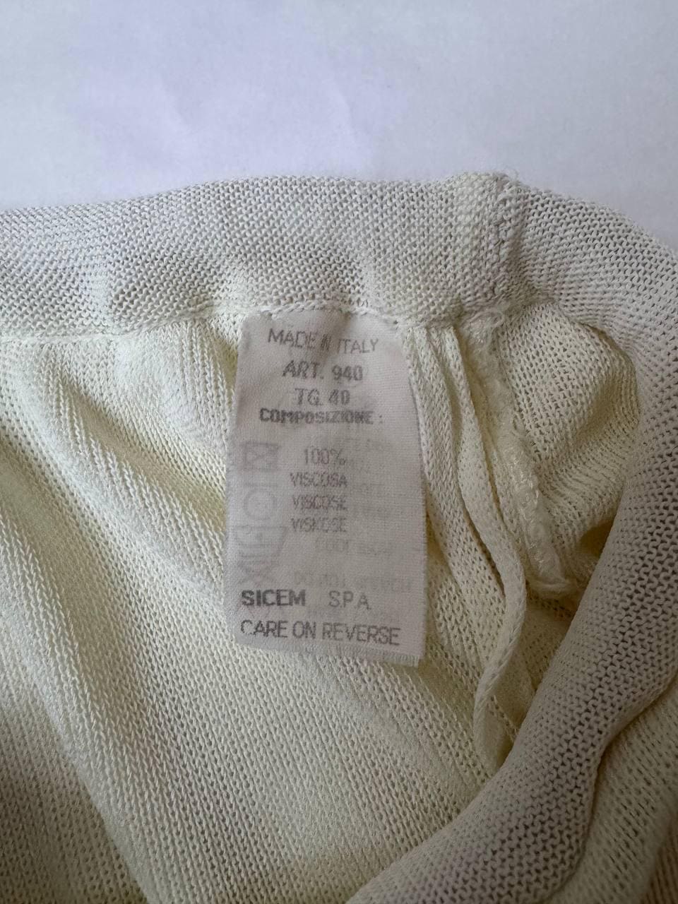 Vintage Emporio Armani Knit Skirt in Light Yellow/Butter