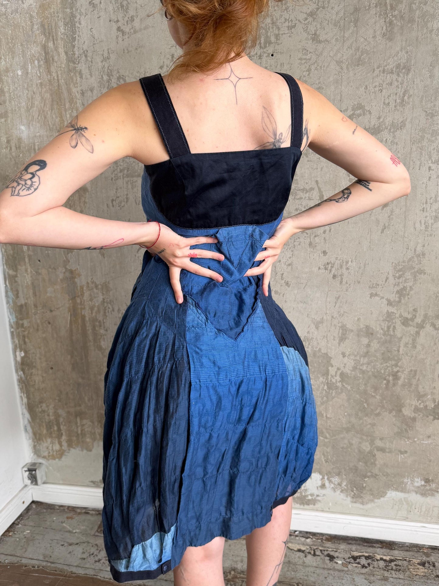 Vintage Jean de Marithé + François Girbaud Avant Garde Utility Dress in Blue