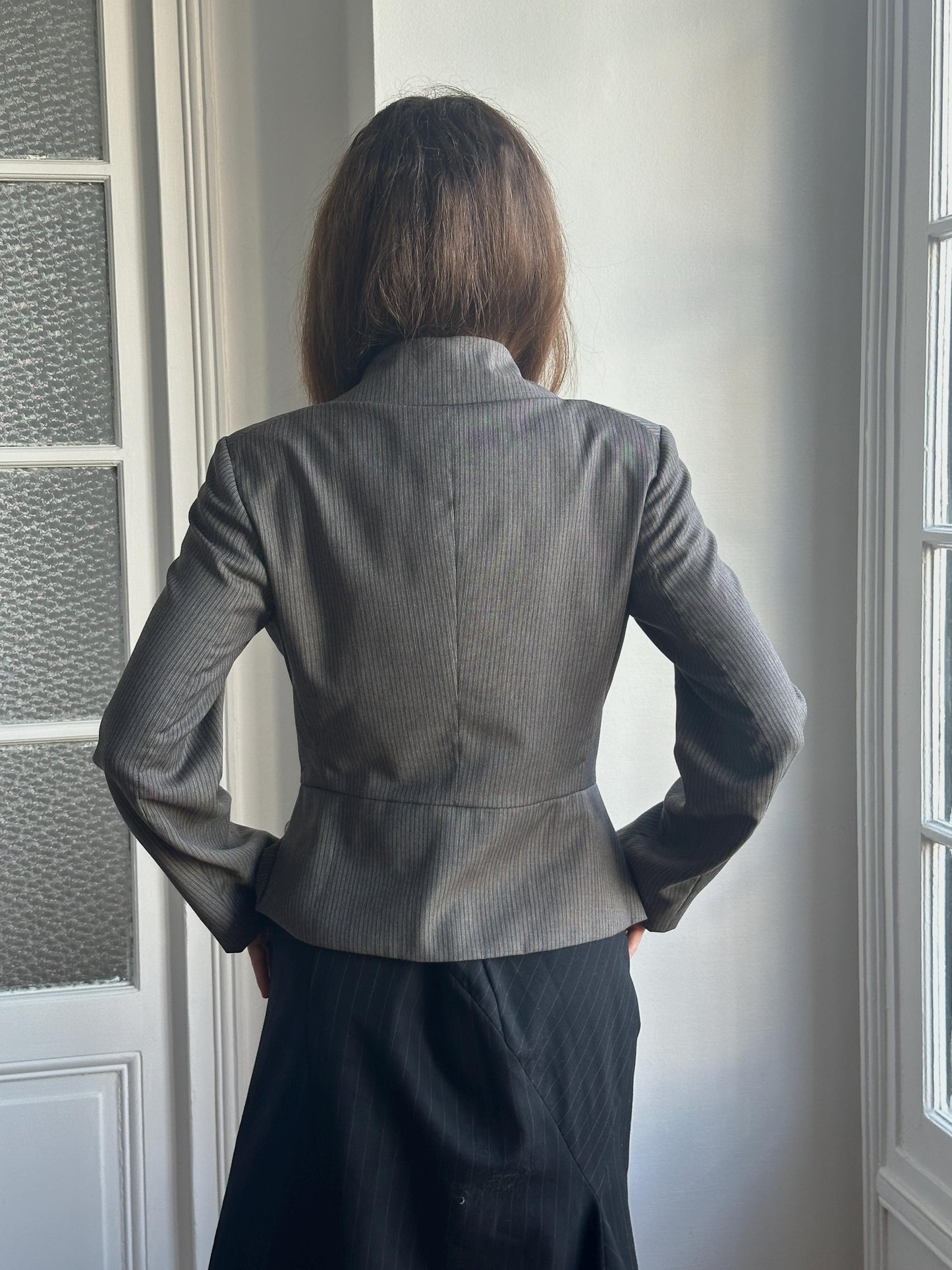 Vivienne Westwood Red Label Vintage Wool Pin Stripe Blazer in Grey